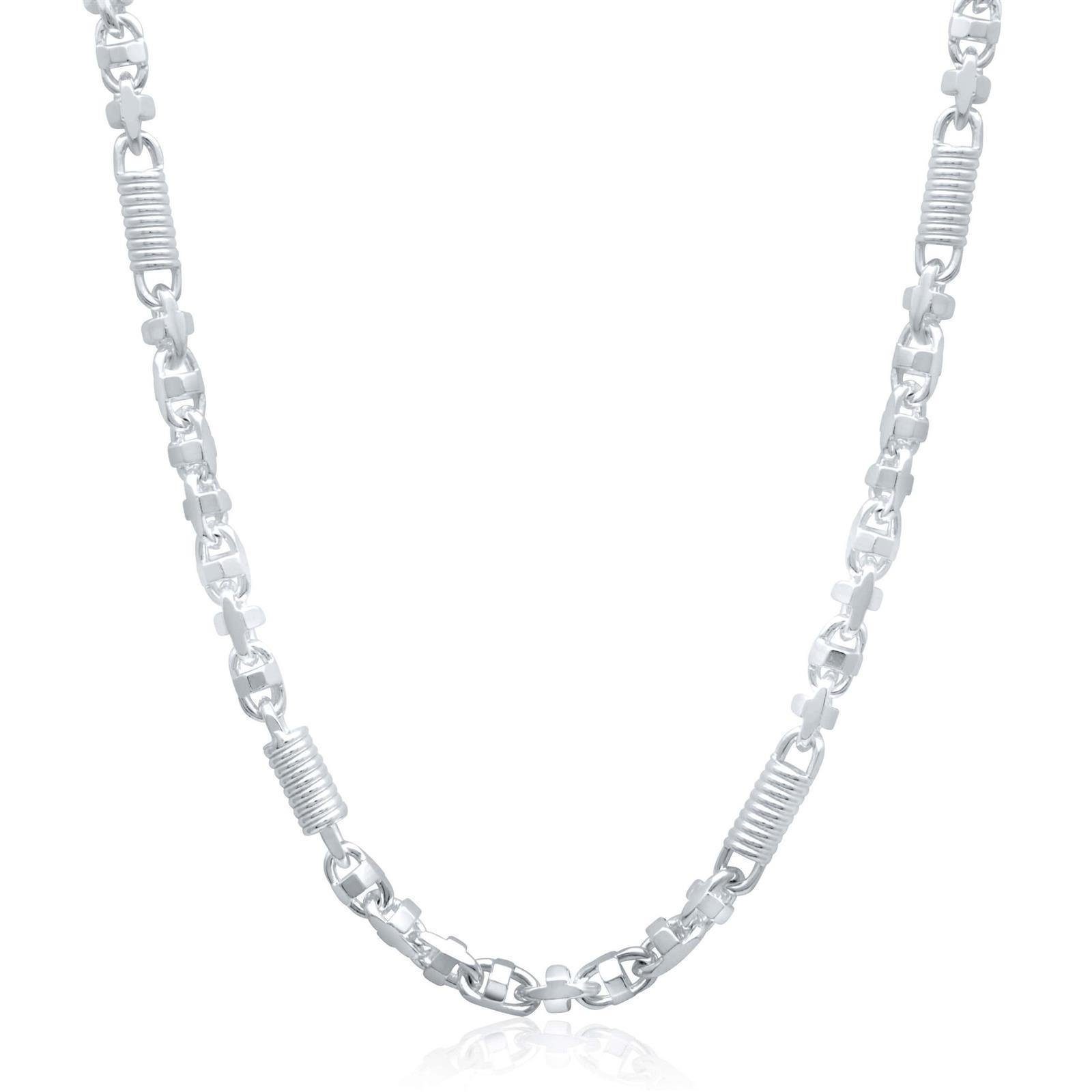 Tony Fein Silberkette Monte Carlo Rund Massiv 925 Sterlingsilber, Halskette Made in Italy für Herren