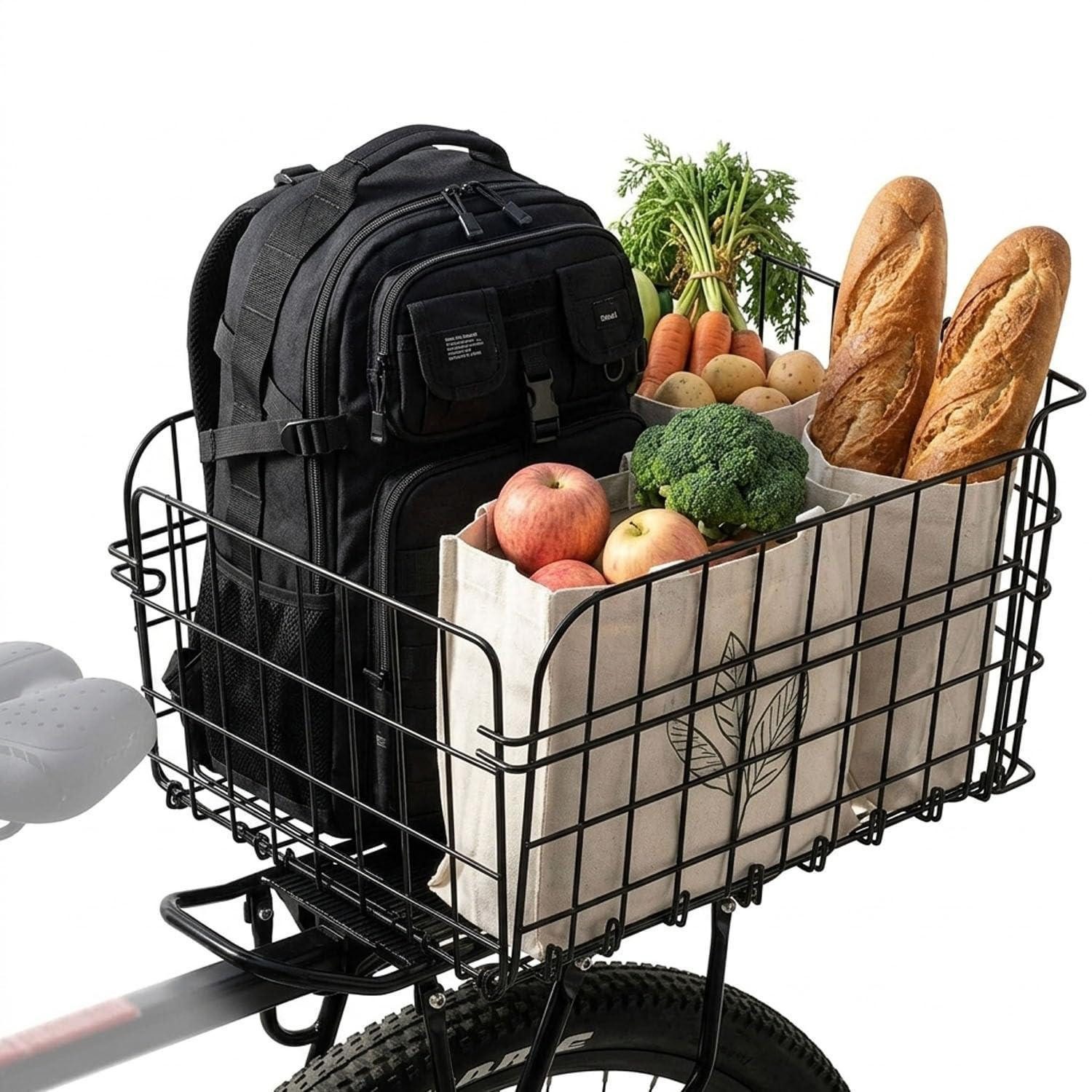 LuxusKollektion Fahrradkorb Fahrradkorb Hinten Faltbar Metall Schwarz