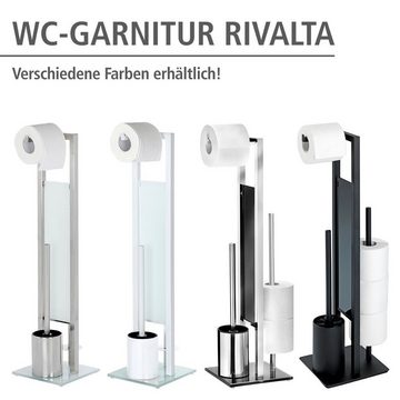 WENKO WC-Garnitur Rivalta, integrierter Toilettenpapierhalter und WC-Bürstenhalter