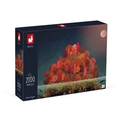 Janod Puzzle Herbstrot 2000 Teile 96,1 x 68,2 cm ab 10 Jahren Bäume, 2000 Puzzleteile