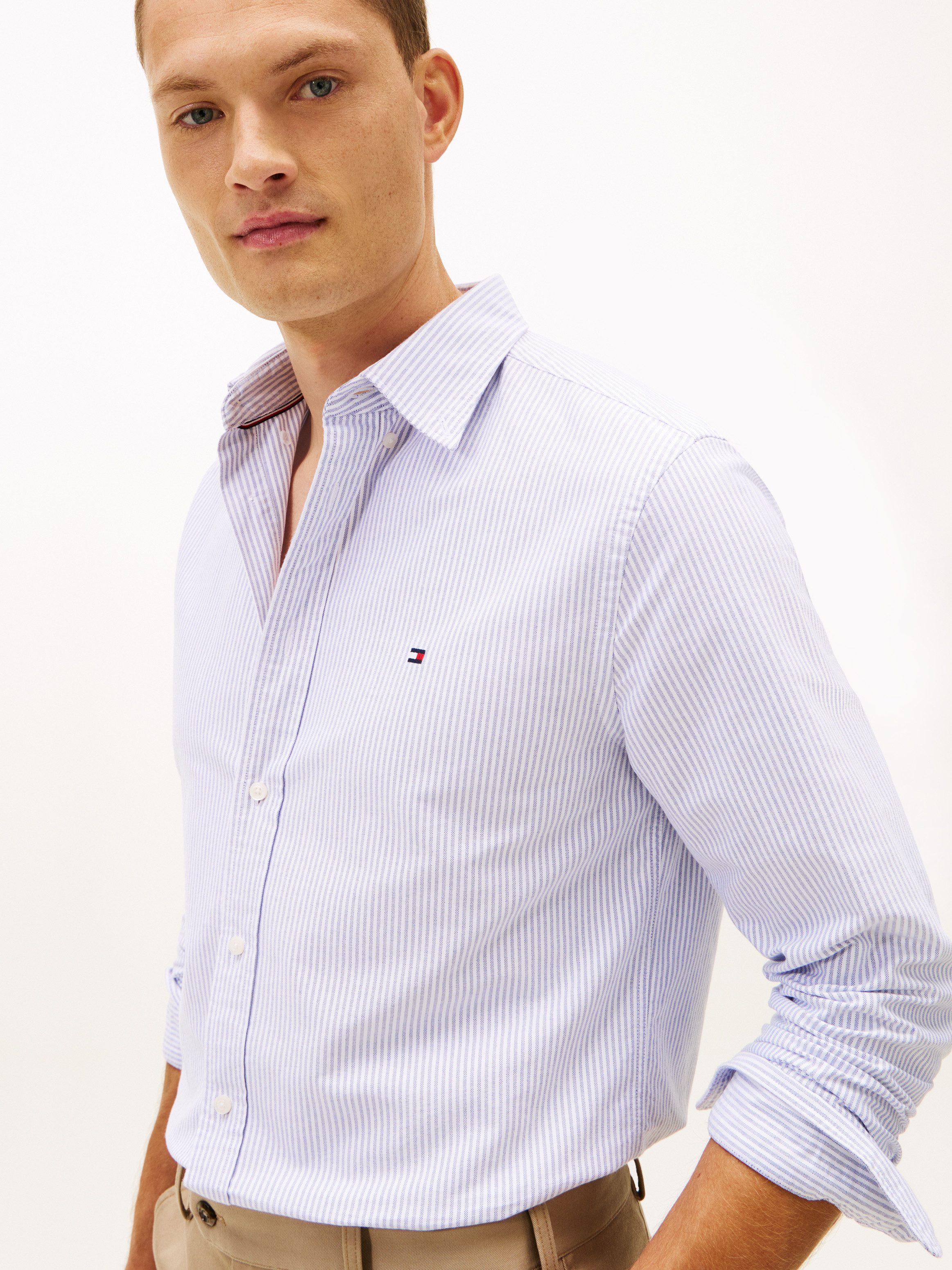 Tommy Hilfiger Langarmhemd HERITAGE OXFORD STRIPE Regular Fit SHIRT Regular Fit Oxford Casual