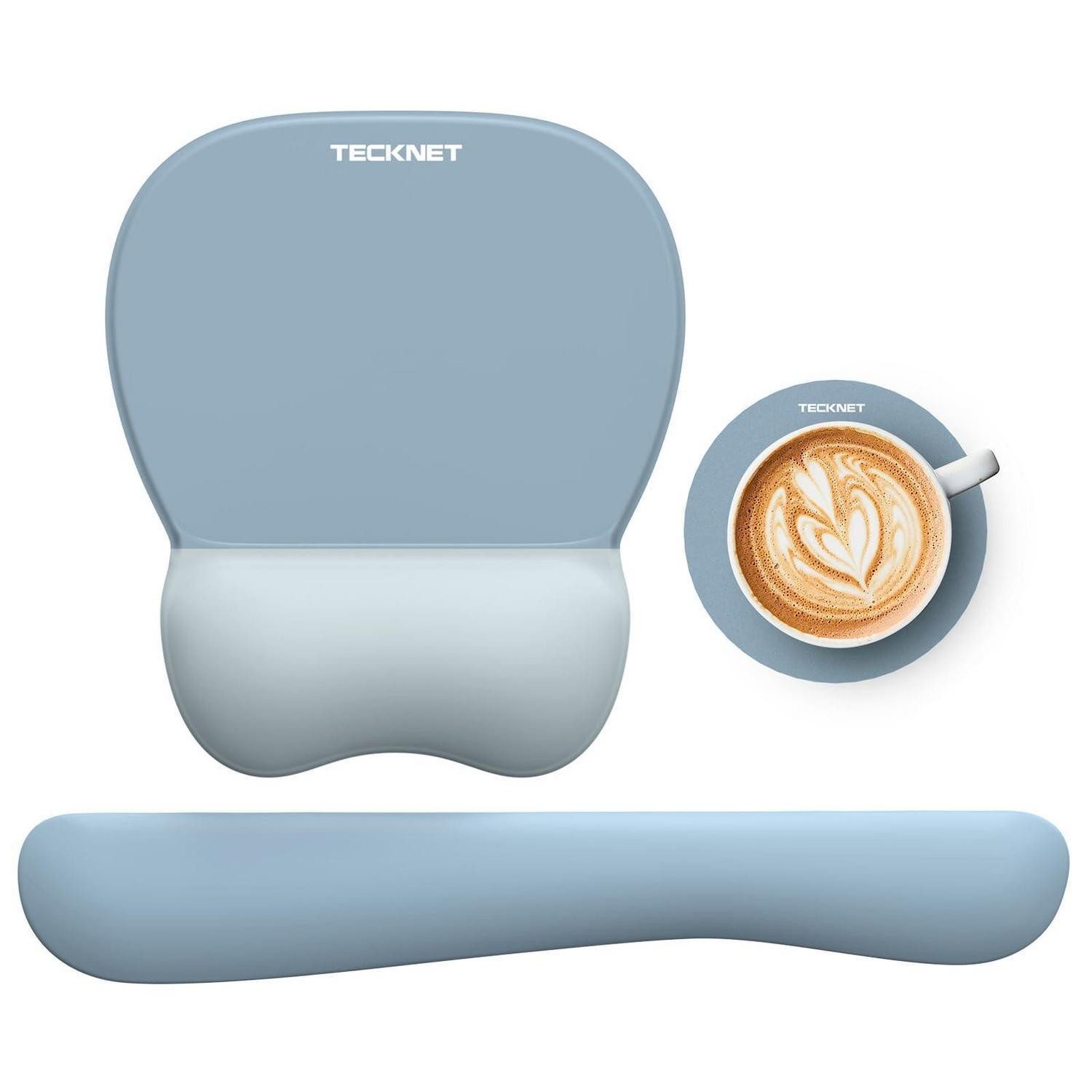 LuxusKollektion Mauspad Ergo Mauspad/Tastatur-Set Gel/Memory Foam Blau (1-St)