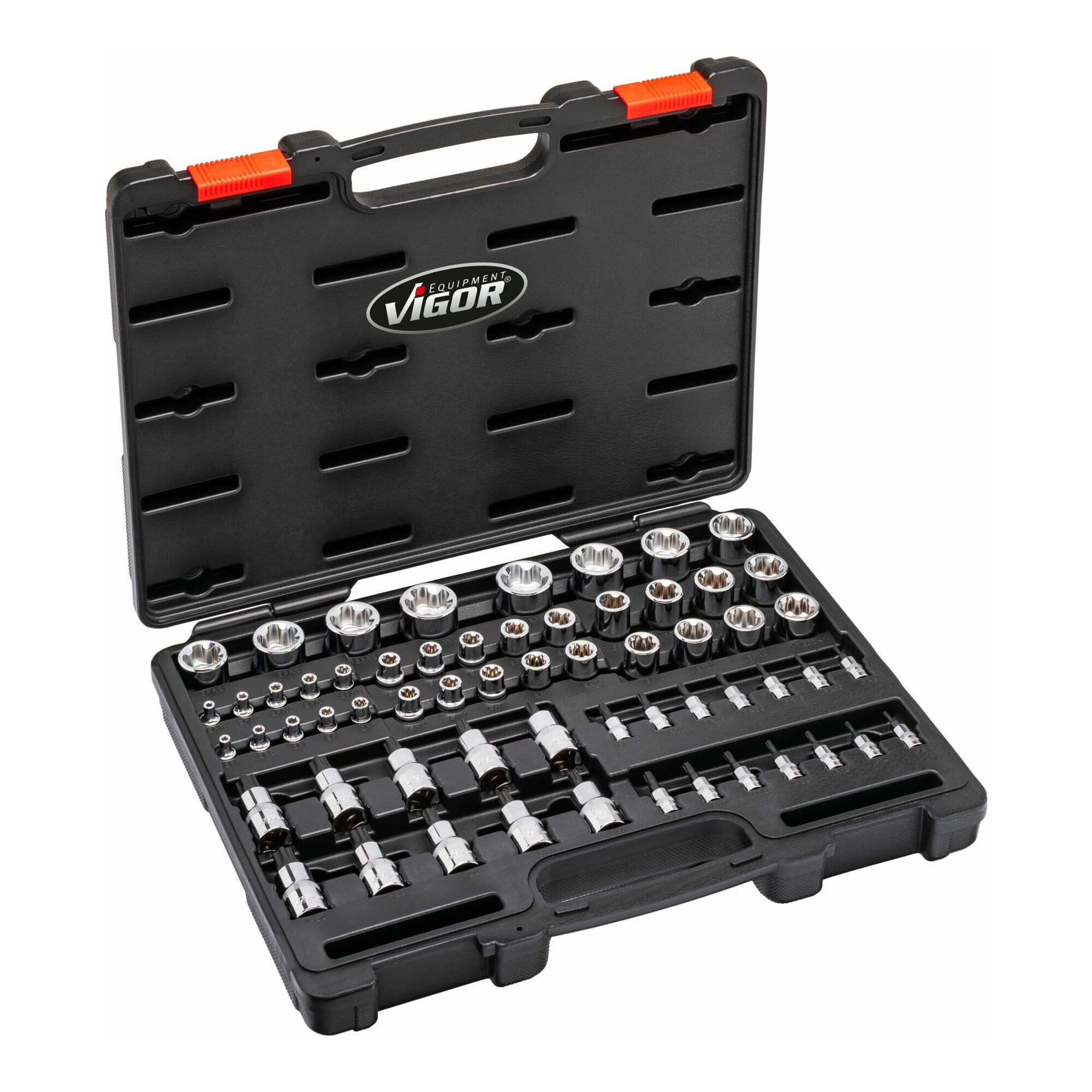 VIGOR Stecknuss VIGOR T+ Steckschlüsseleinsatz Satz, V7920N, 1/4 Zoll (6,3 mm) Vierkan