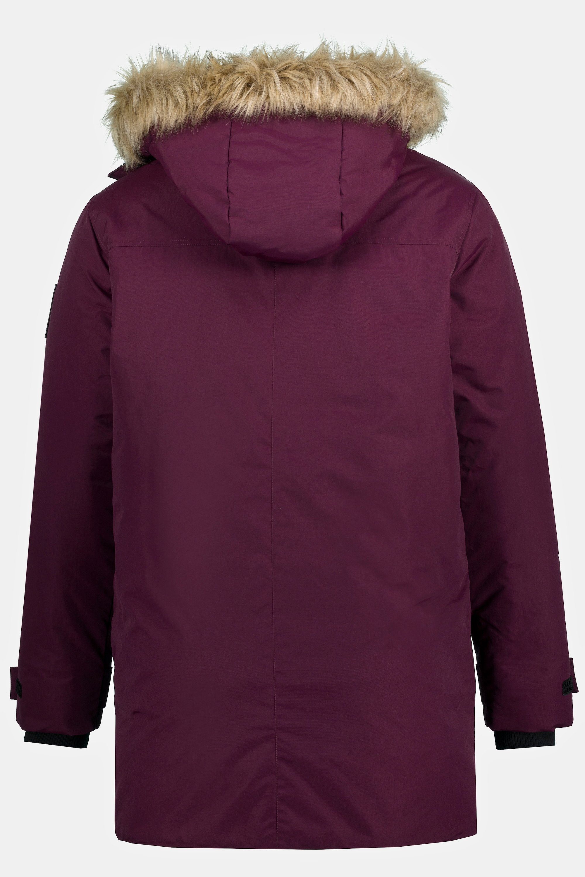 JP1880 Parka Parka Kunstfellbesatz winddicht Zipper abnehmbarer aubergine Kapuze