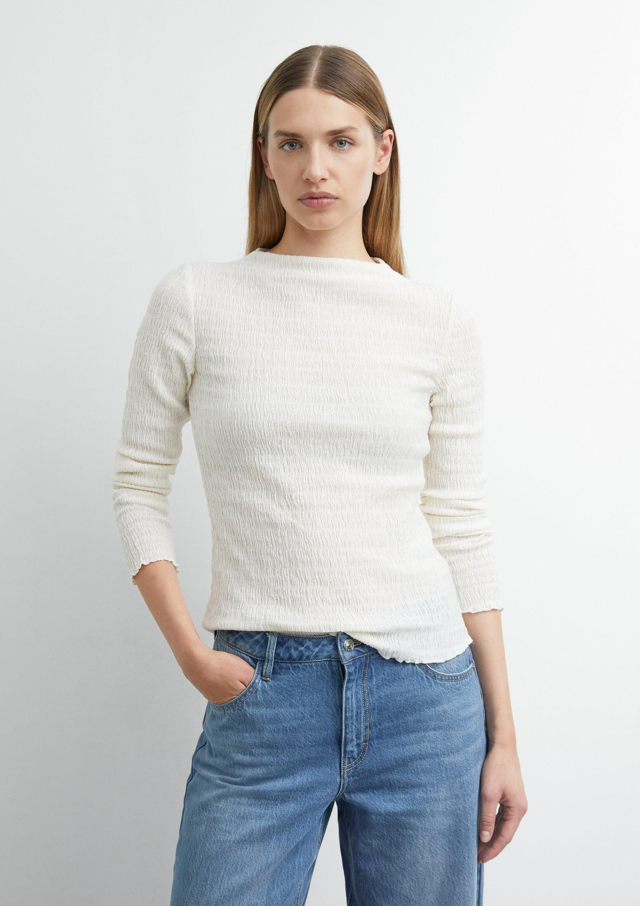 comma Sweatshirt T-Shirt Strukturiertes Langarmshirt mit Mock Neck