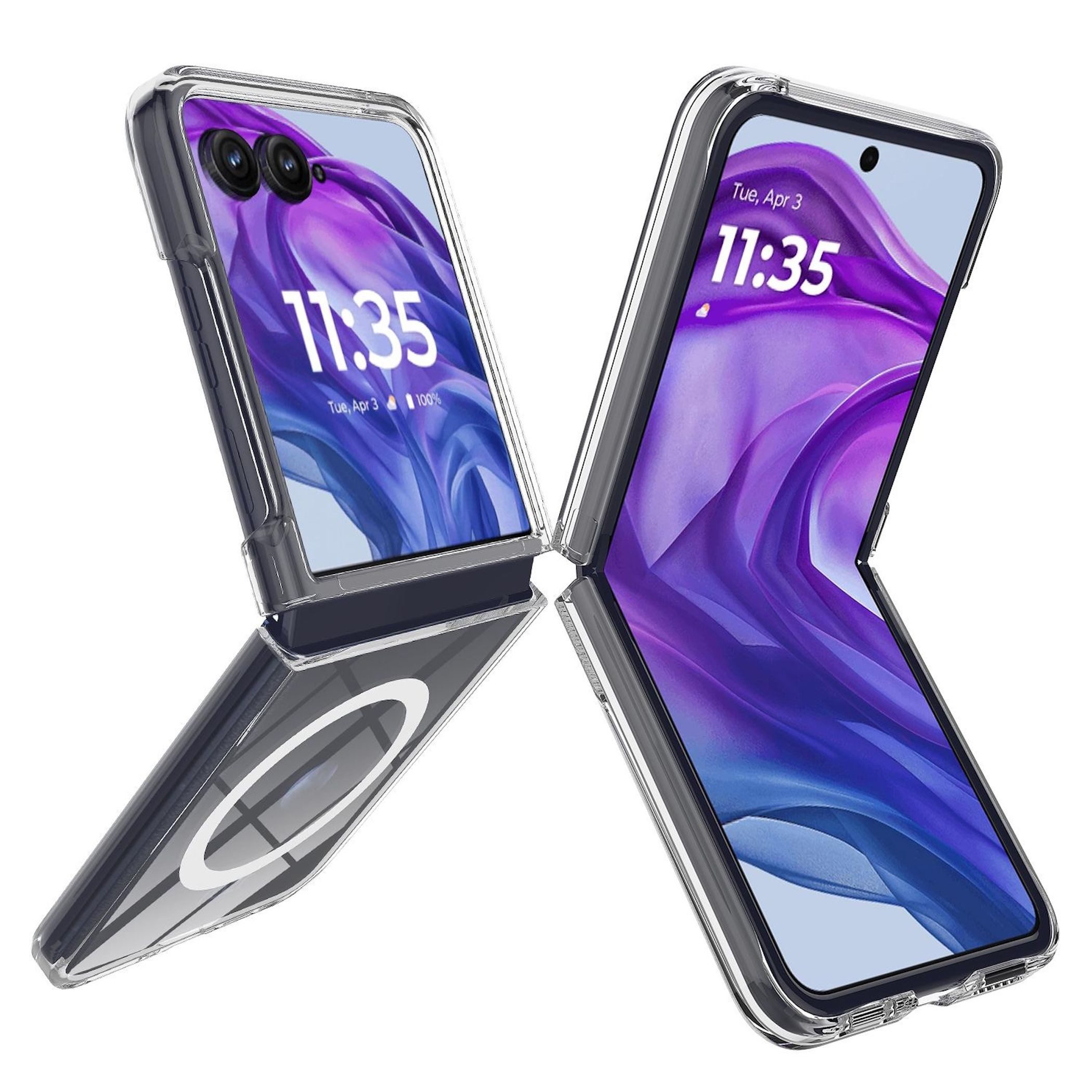 Wigento Handyhülle Für Motorola Razr 60 Ultra / Razr Ultra 2025 MagSafe Hülle Transparent, MagSafe kompatibel
