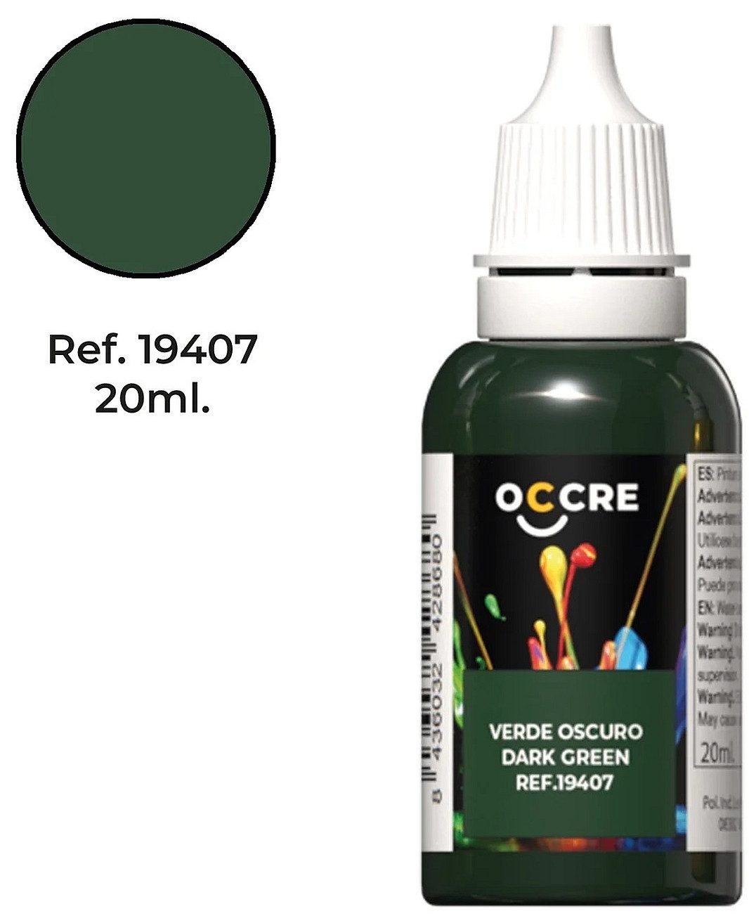 OcCre Modellbausatz Ocolor Dark green 20 ml, (Bastelbedarf, 1-tlg., Oberflächenbehandlung), Made in Europe