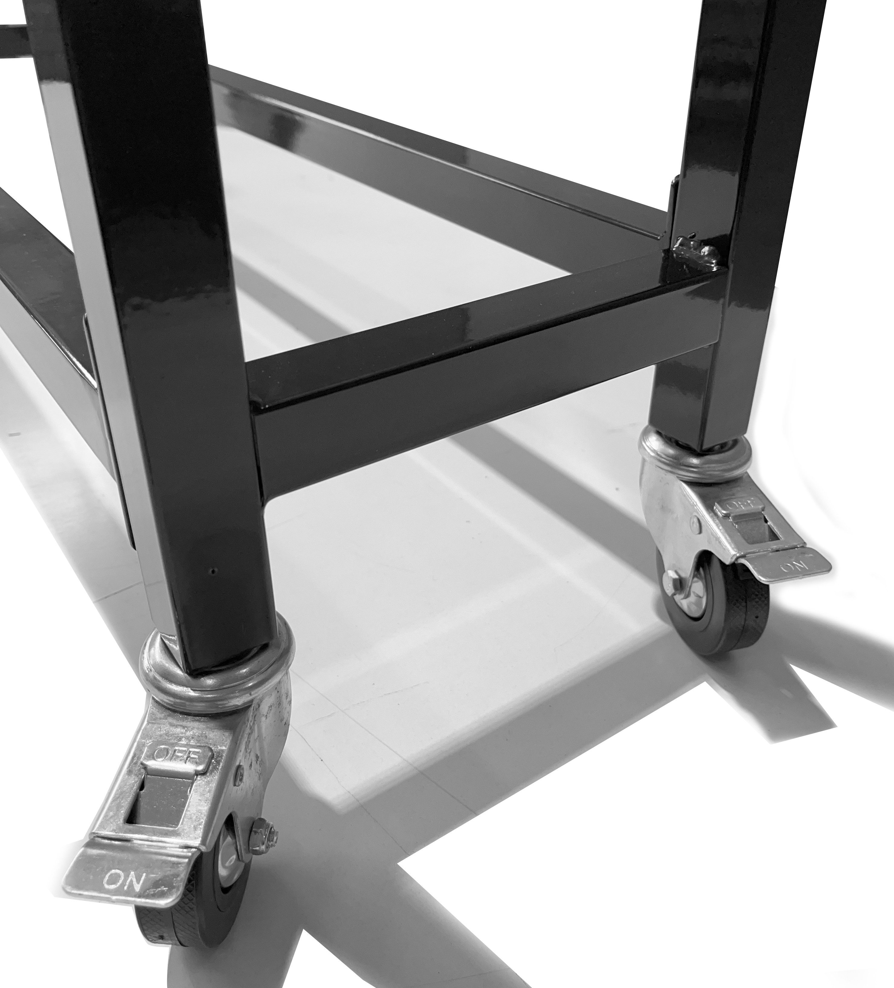 Quick Star Kaminholzregal Metall Kaminholzregale Außen mit Rollen 65 x 65 / 90 x 90 cm, BxTxH:65x25x65 cm, Mit Laufrollen und Feststellbremse – Bild 4 von 5