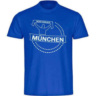 multifanshop T-Shirt Herren München blau - Meine Fankurve - Männer