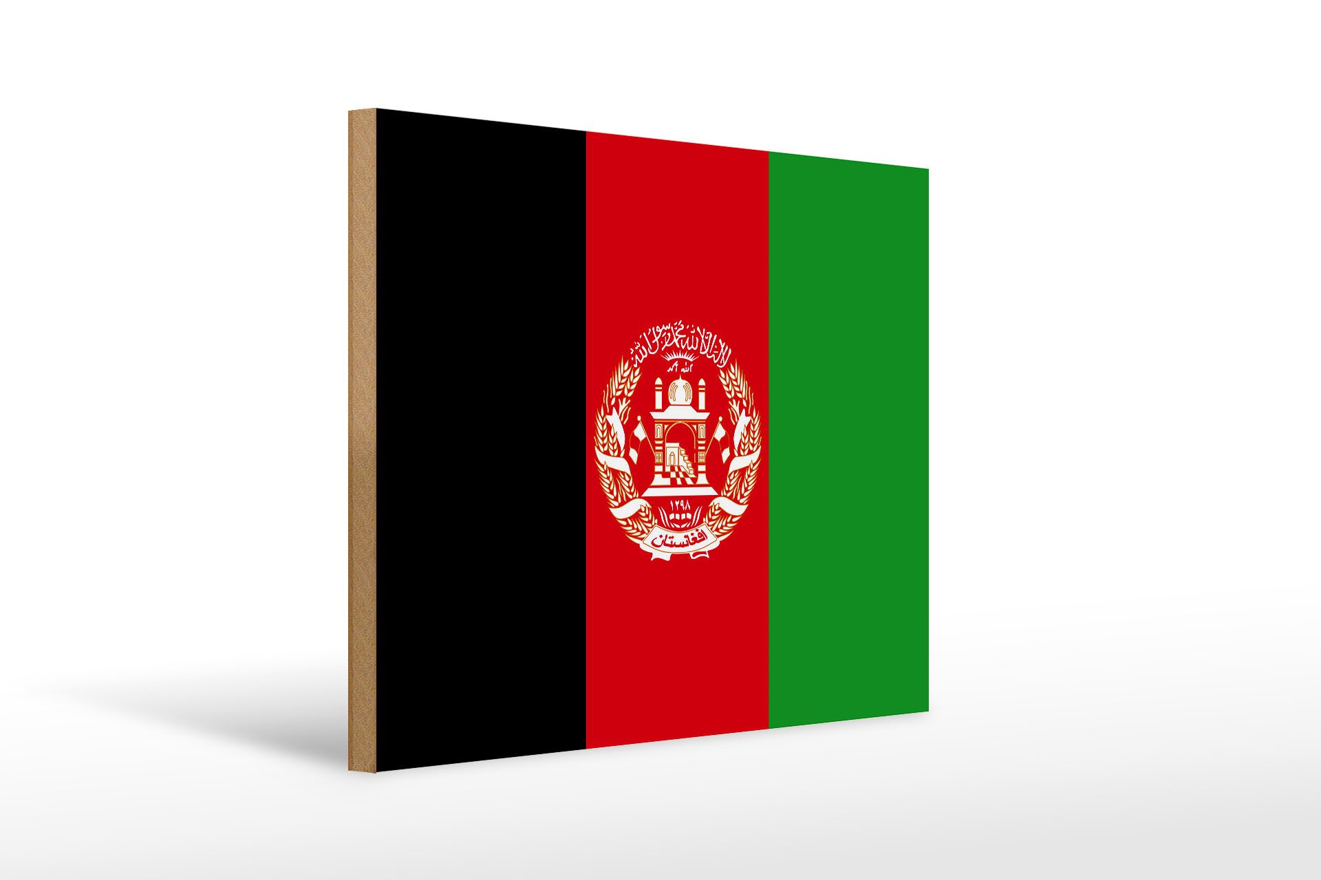 Femer GmbH Holzbild Flagge Afghanistans 40x30cm Flag of Afghanistan, Flaggen (1 St), Glatte Holzfaserplatte (MDF), vorn beschichtet