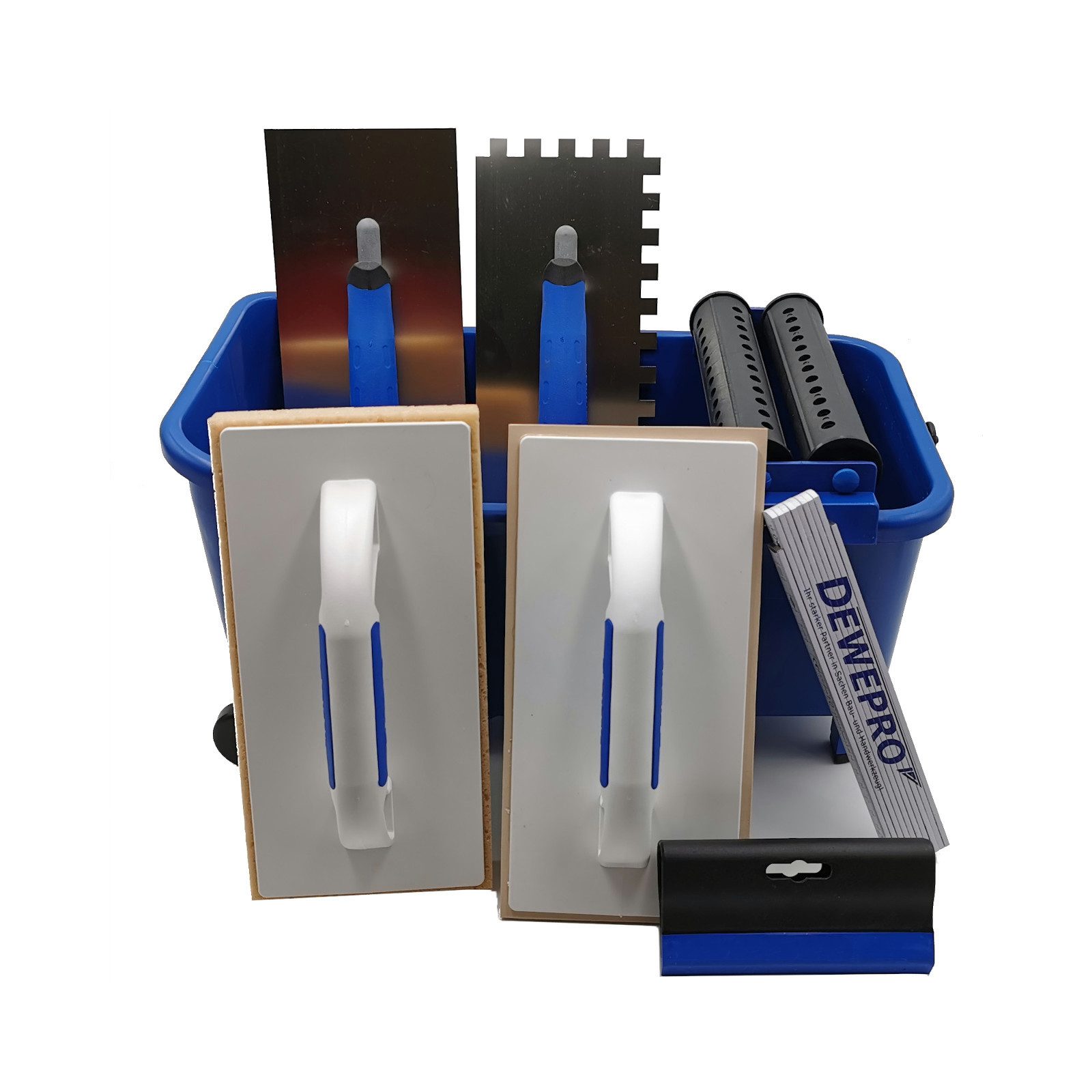 DEWEPRO Fliesenrollenwasch-Set DEWEPRO Profi Fliesenleger Waschset 10-teilig 16l Box Инструмент Zubehö, (10-tlg)