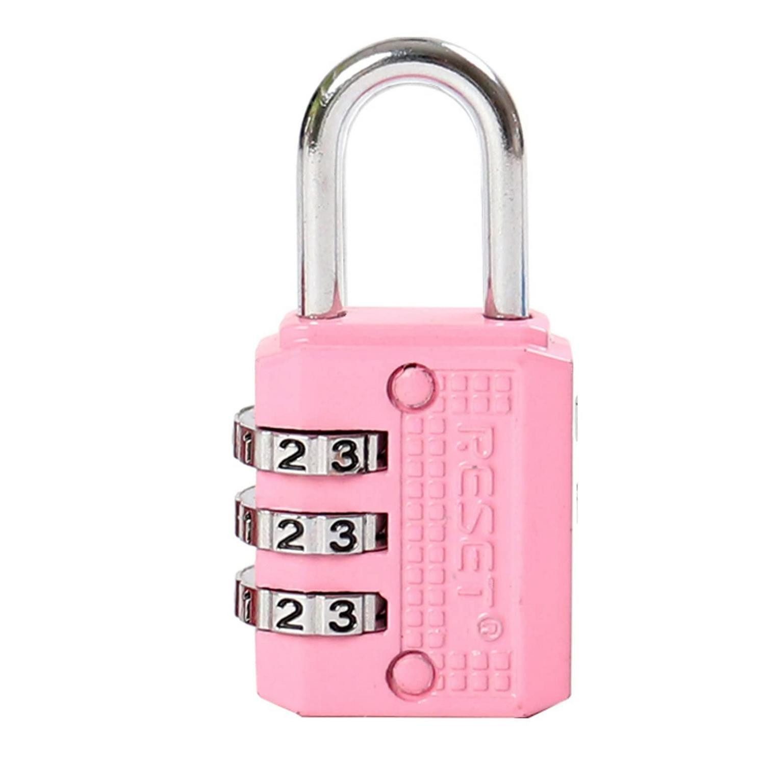 LuxusKollektion Vorhängeschloss Zahlenschloss Mini 3-stellig Rosa
