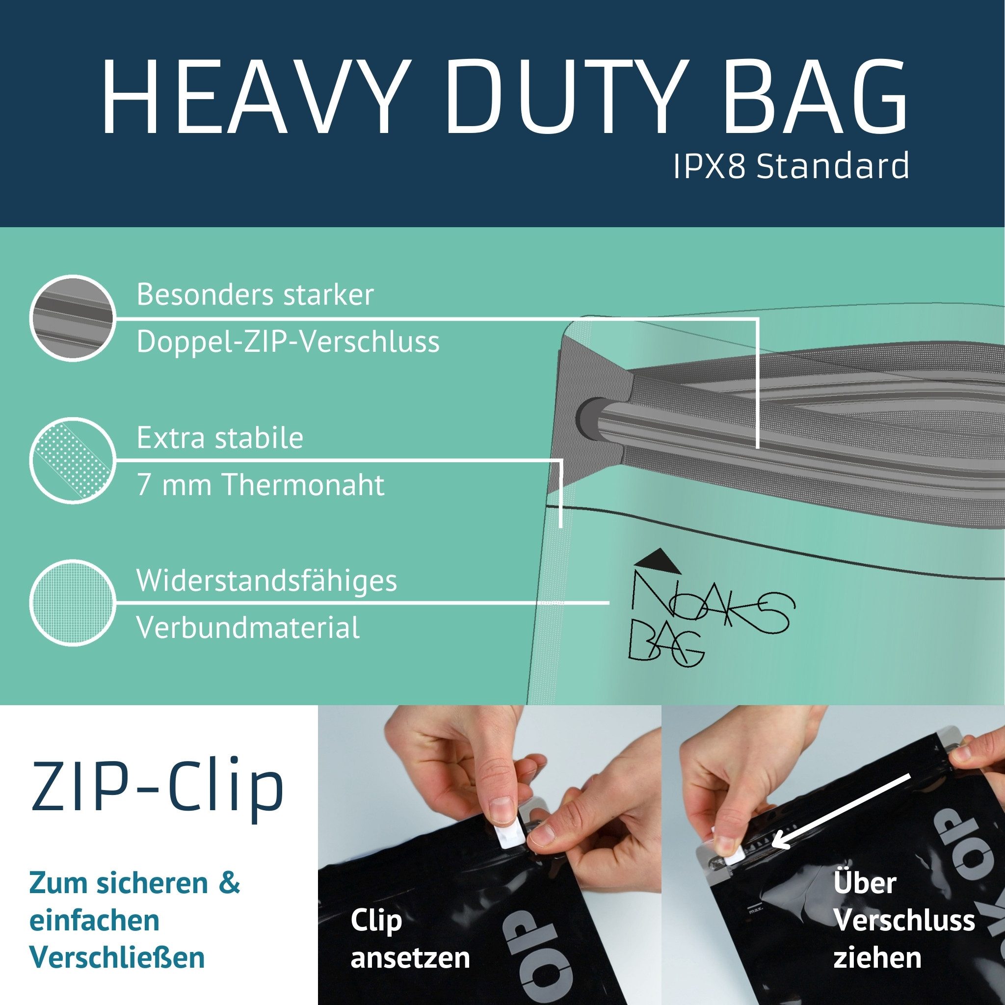 Noaks Packsack Noags Bag, Flower, wasserdicht, geruchsdicht, undurchsichtig