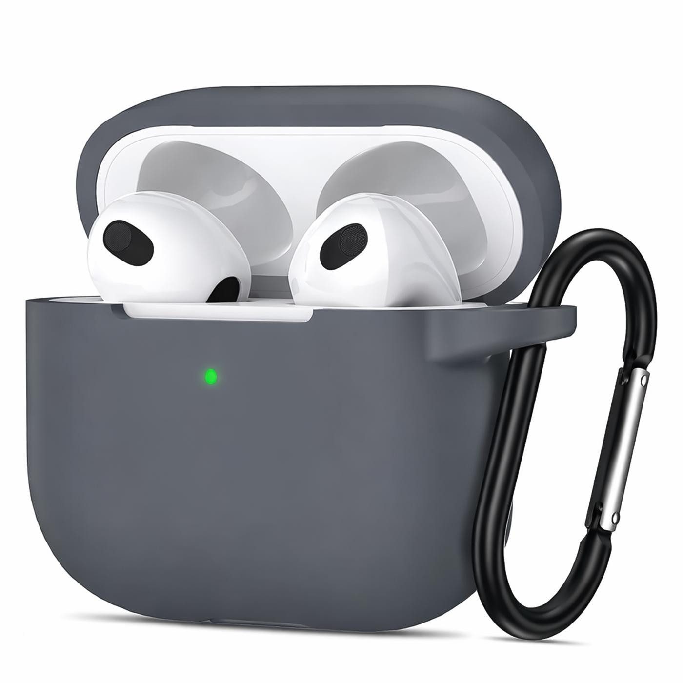 CoolGadget Kopfhörer-Schutzhülle Basic Silikon Hülle für AirPods 3 Schutzhülle mit Karabiner, Soft Touch Case, stoßfest, rutschfest, 360° Schutz, kabellos ladbar