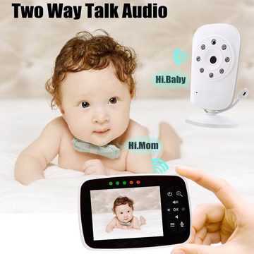 Cbei Babyphone Babyphone mit Kamera, VOX Babyfon, Nachtsicht Baby, Infrarot-Nachtsicht, Temperaturüberwachung, Lullaby, 2-Wege Gegensprechanlage, 1-tlg., Video Überwachung mit 3.2" Digital LCD Bildschirm Wireless