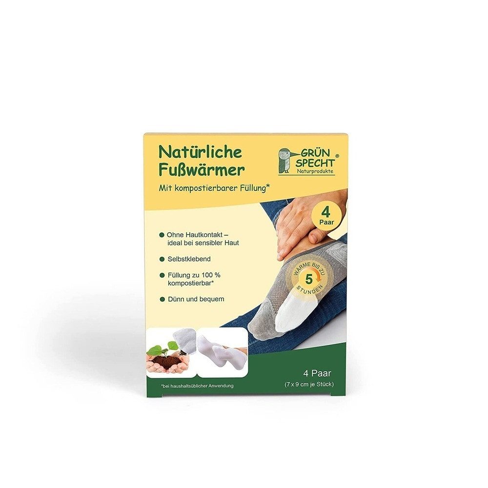 GRÜNSPECHT Wärmepflaster (Packung, 4 Paar (8 Wärmepads), Selbstaktivierend, kein direkter Hautkontakt