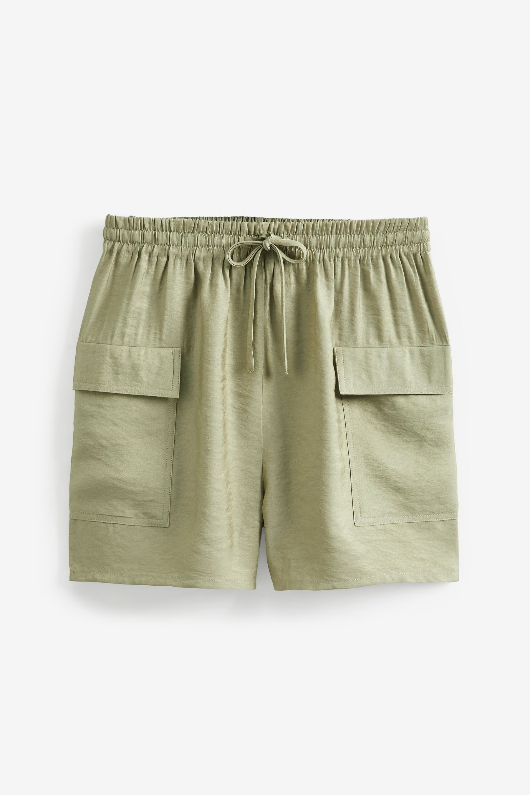 Next Strandshorts Utility-Shorts aus Satin (1-tlg) Sage Green Shine
