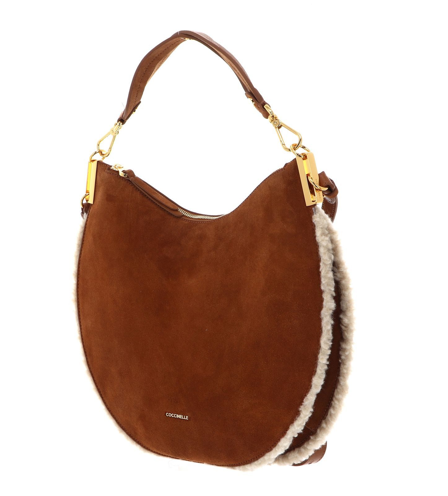 COCCINELLE Schultertasche Suede Leather Eco Shearling Shoulderbag, aus echtem Rindsleder