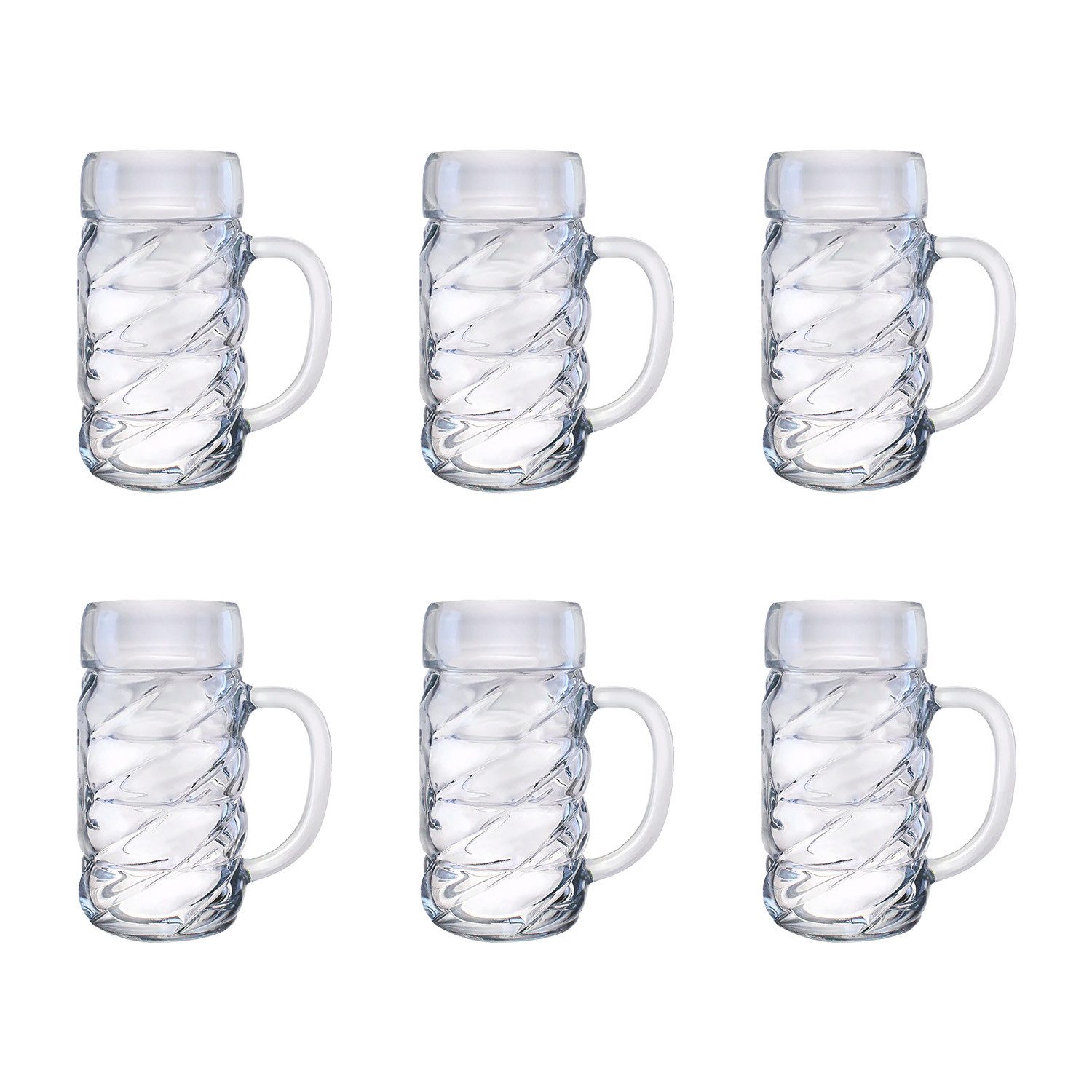 ich-zapfe Bierkrug Bierglas, Bierkrug, Maßkrug, Bierseidel 6er Set Biergläser, Diamond -, 0,5 Liter