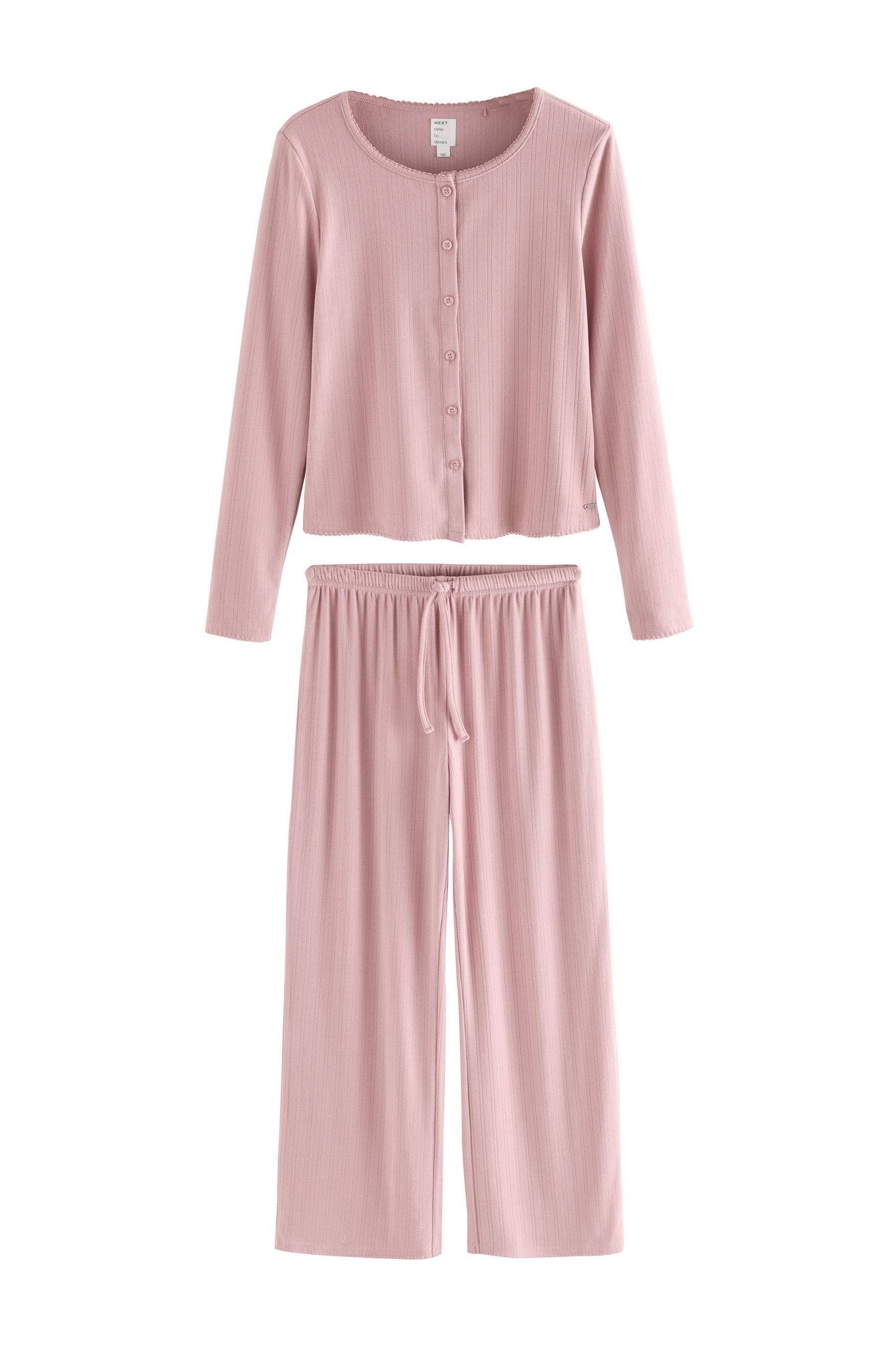 Next Pyjama Langärmeliger, gemütlicher Pointelle-Schlafanzug (2 tlg) günstig online kaufen