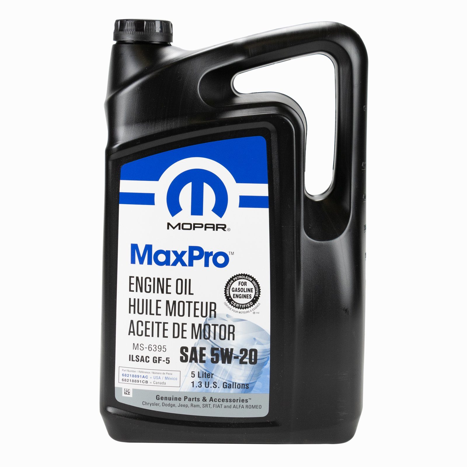 Augustin Group Motoröl Mopar MaxPro 5W20 5L 5 Liter, (1-tlg), Freigaben: API SN, ILSAC GF-5 Chrysler MS-6395