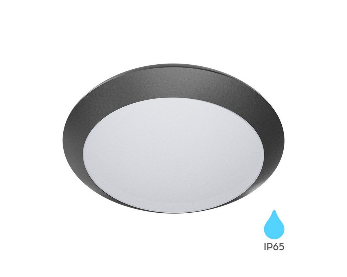 Braytron LED Deckenleuchte Deckenleuchte Deckenlampe Deckenlicht E27 Grau Eingang Flur A, ohne Leuchtmittel, IP65 wasserdicht