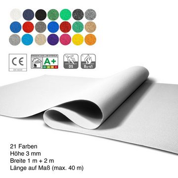 Teppich Event- und Messeteppich Sintra Weiß, verschiedene Größen, Floordirekt, Rechteckig, Höhe: 3 mm