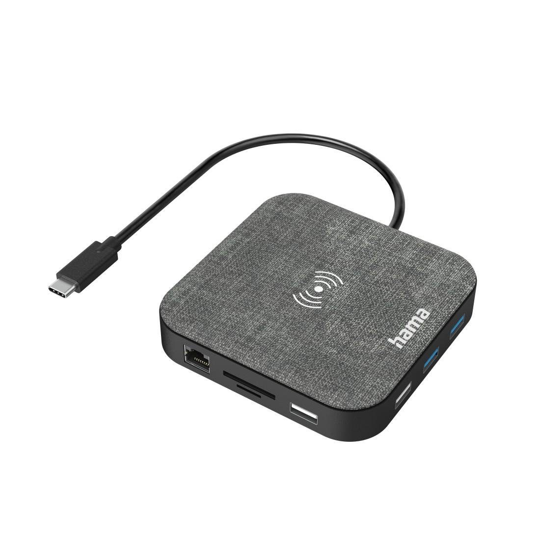Hama USB-C-Hub 12Ports Wireless Charge USB 3.2 4xUSB-A 2x USB-C SD HDMI VGA  USB-Adapter USB Typ C zu 3,5-mm-Klinke, HDMI, MicroSD-Card, RJ-45  (Ethernet), SD-Card, USB 2.0, USB Typ A, USB Typ C,