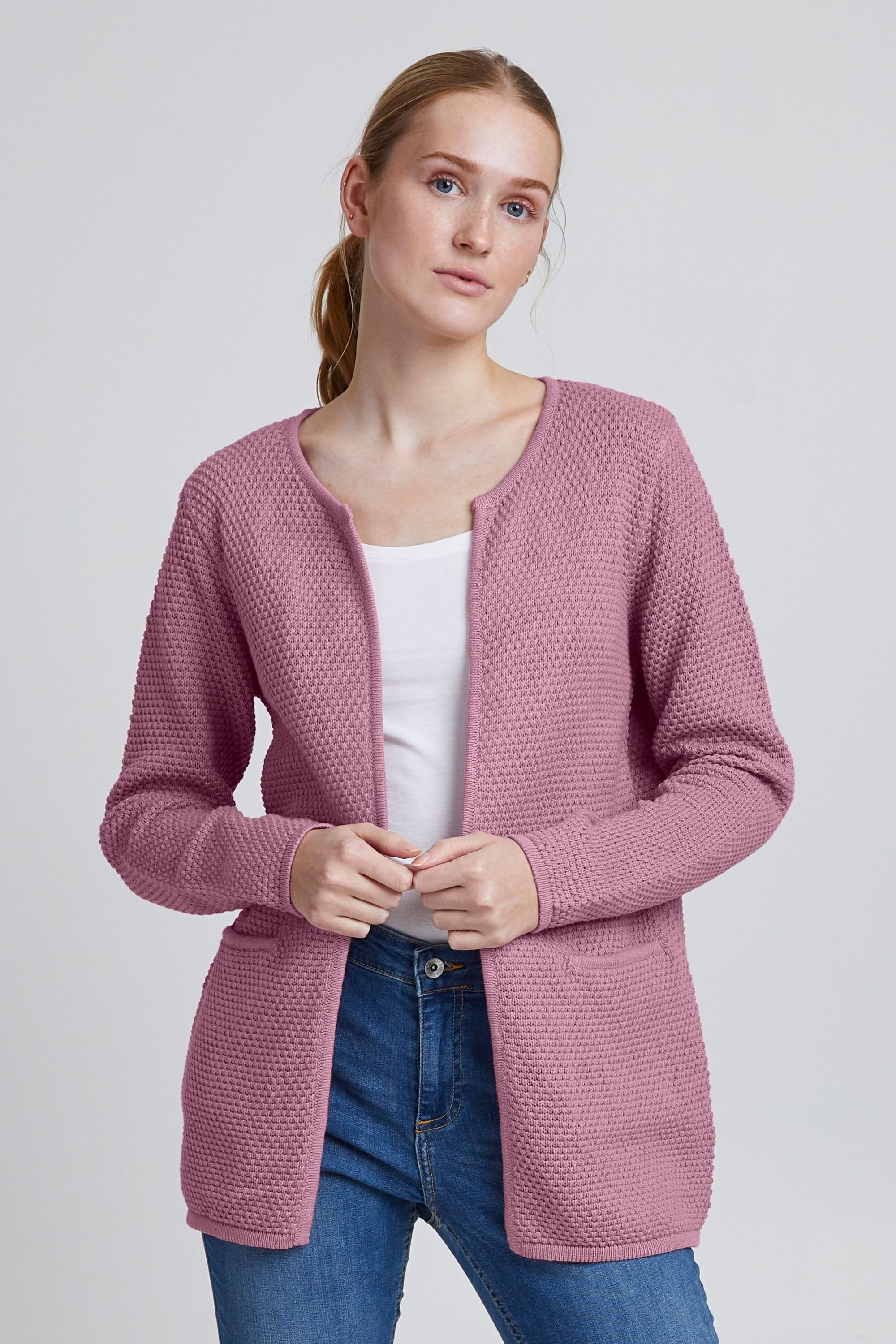 b.young Strickjacke BYMIKALA 20807524 Strickjacke mit Struktur-Muster Mauve Mist (153207)