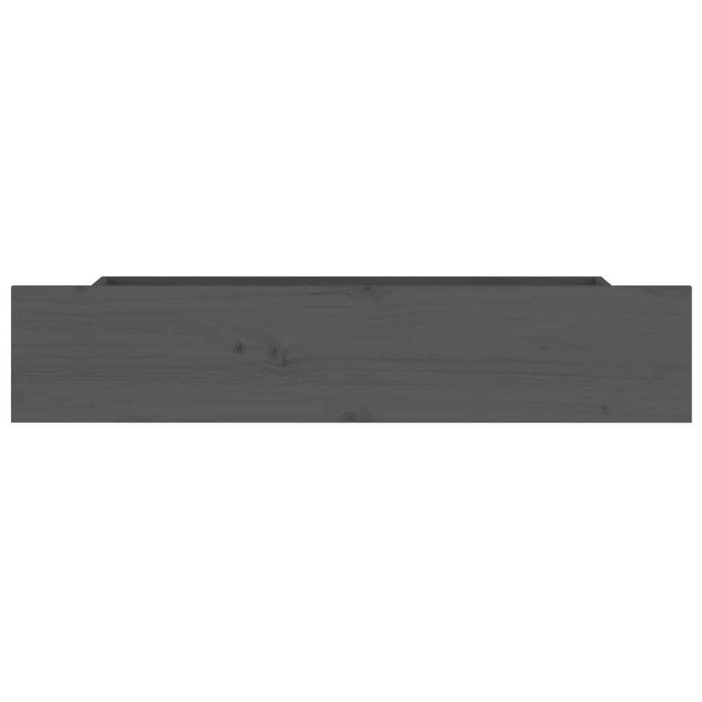 vidaXL Grau 4 Stk. Kiefer Bettschubkasten Bettschubladen Massivholz