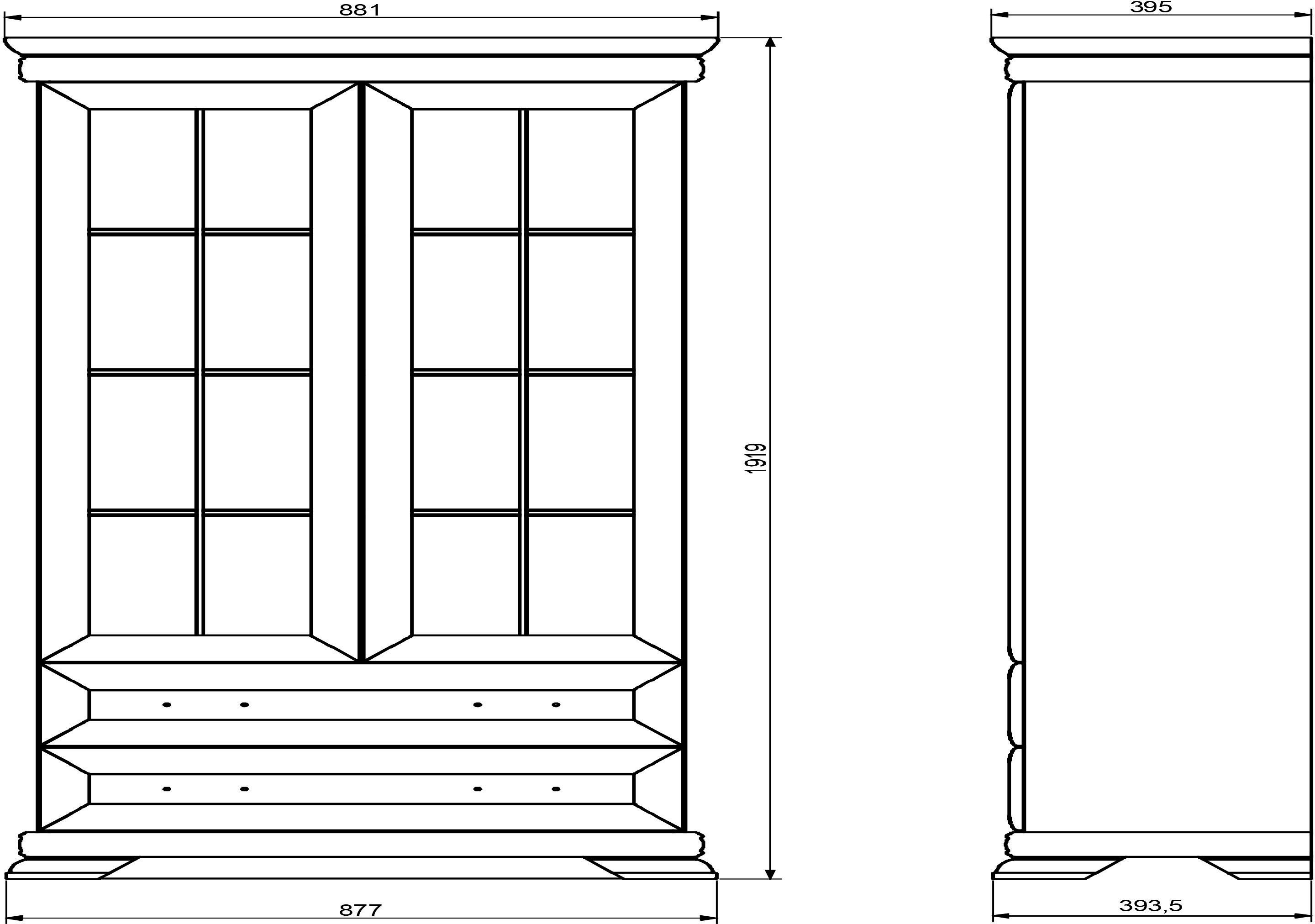 Vitrine affaire cm ca. Höhe Home 192 Royal