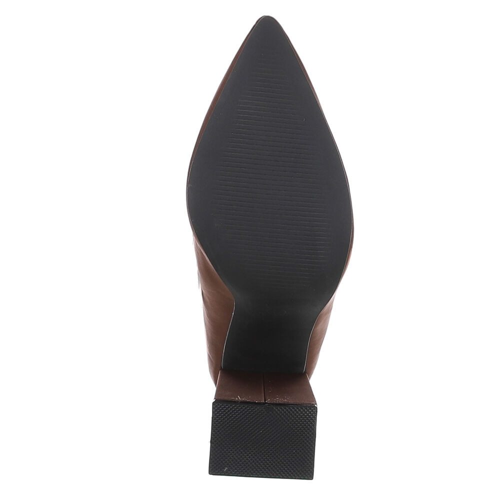 Ital-Design Elegante Blockabsatz-Stiefeletten für Damen, komfortabel und stylish High-Heel-Stiefelette (89929923) Blockabsatz Stiefeletten in Braun