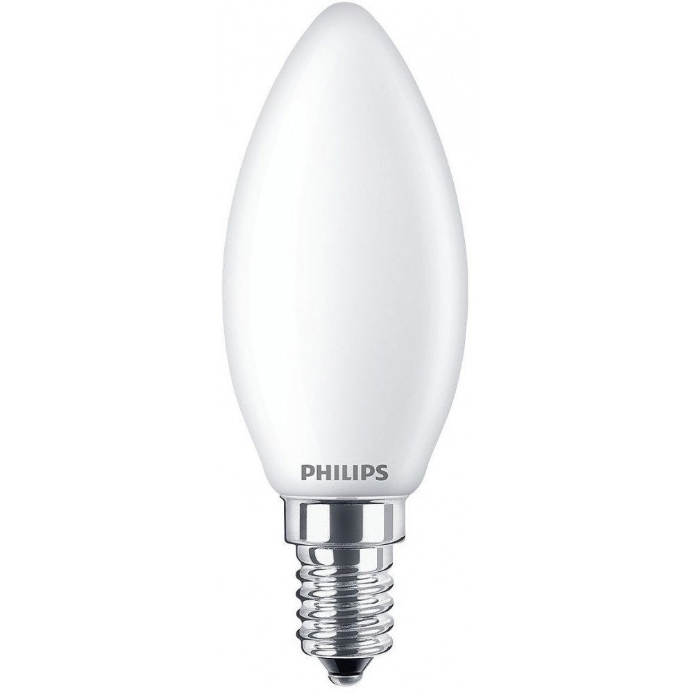 Philips LED-Leuchtmittel Philips LEDClassic 40W E14 CW B35 FR ND RF LED-Kerze, Sockel E14, kaltweiß