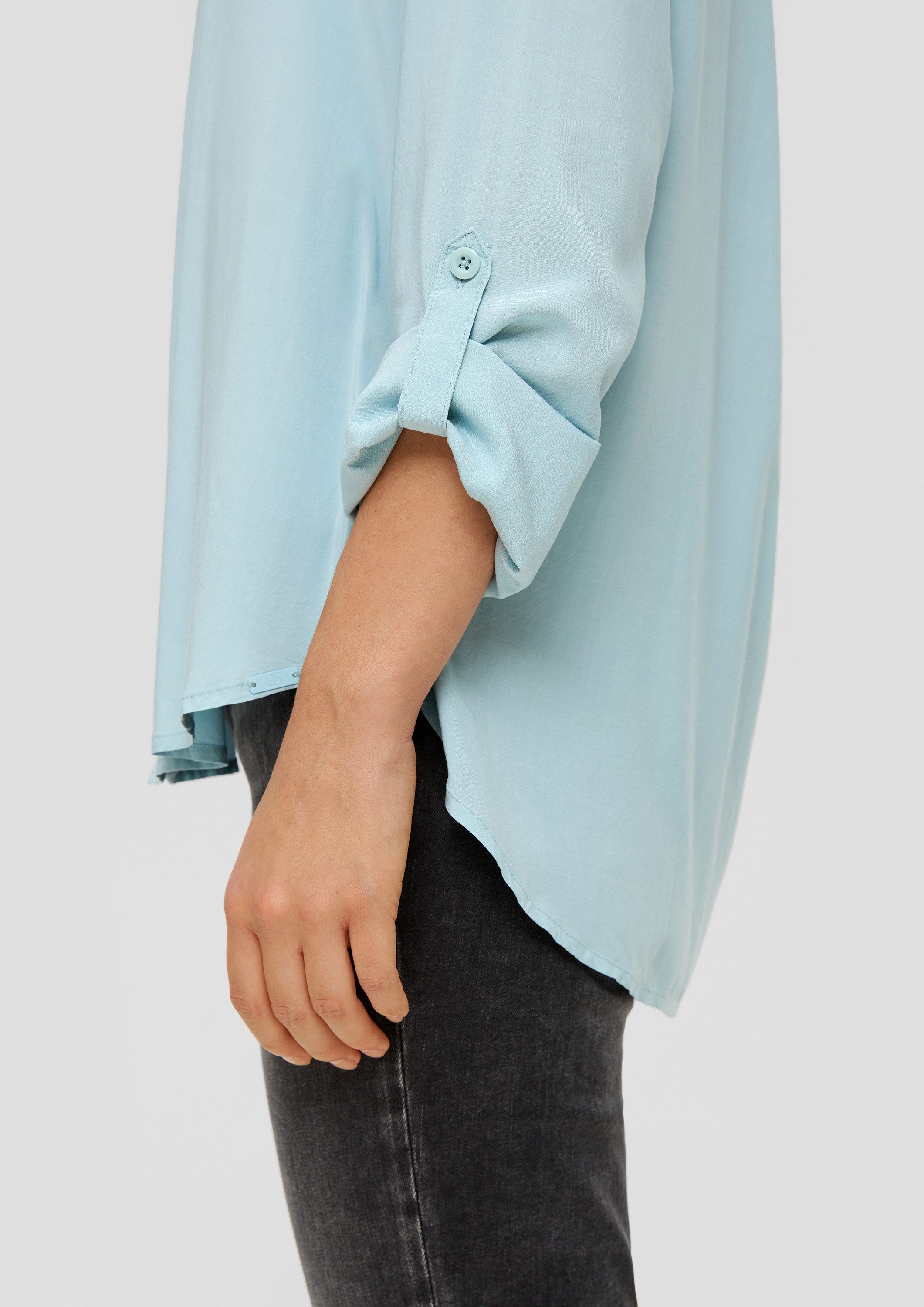 QS Langarmbluse Bluse Viskosebluse mit Turn-up-Funktion