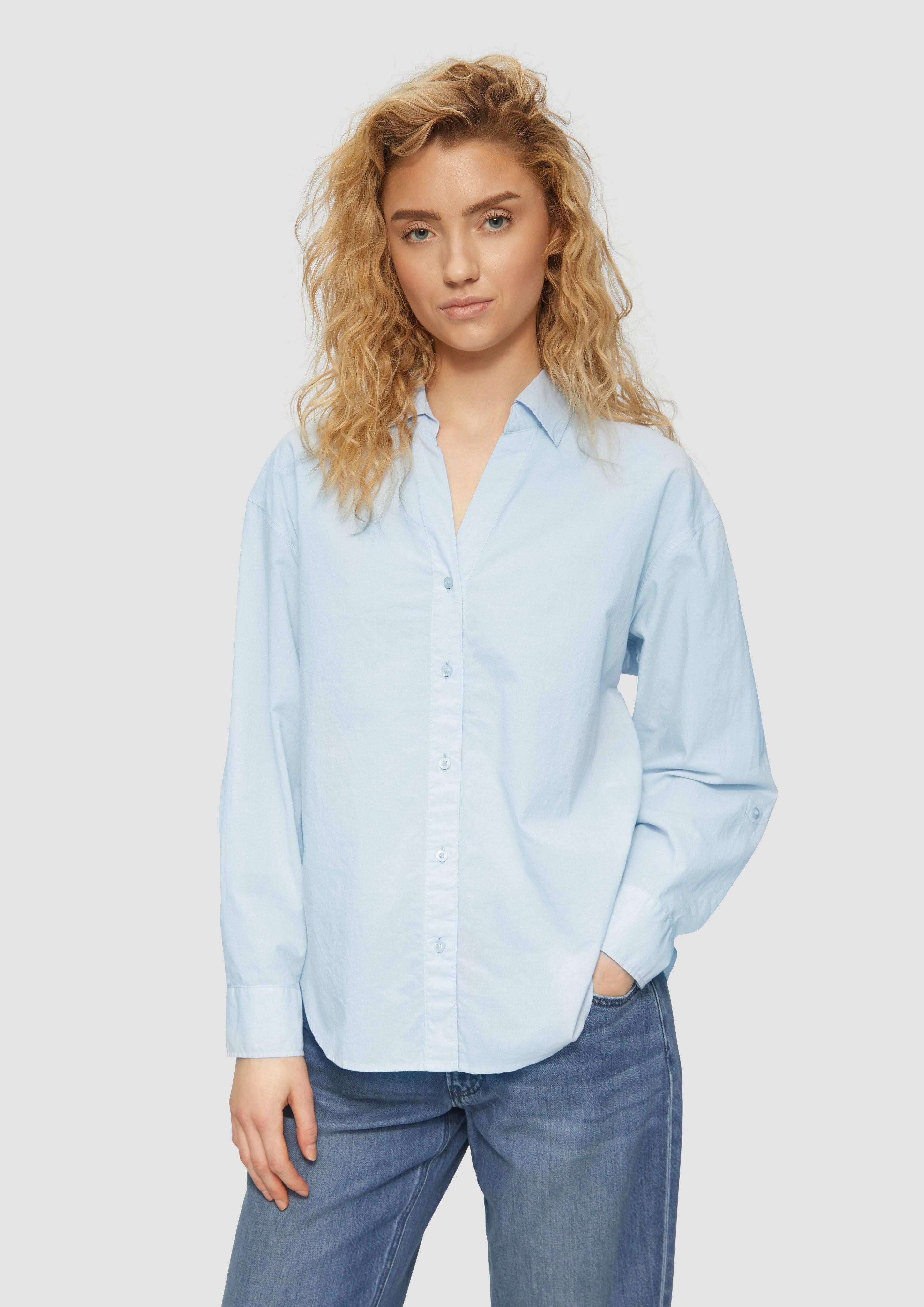 Langarmbluse Leichte Hemdbluse im Relaxed Fit mit Turn-up