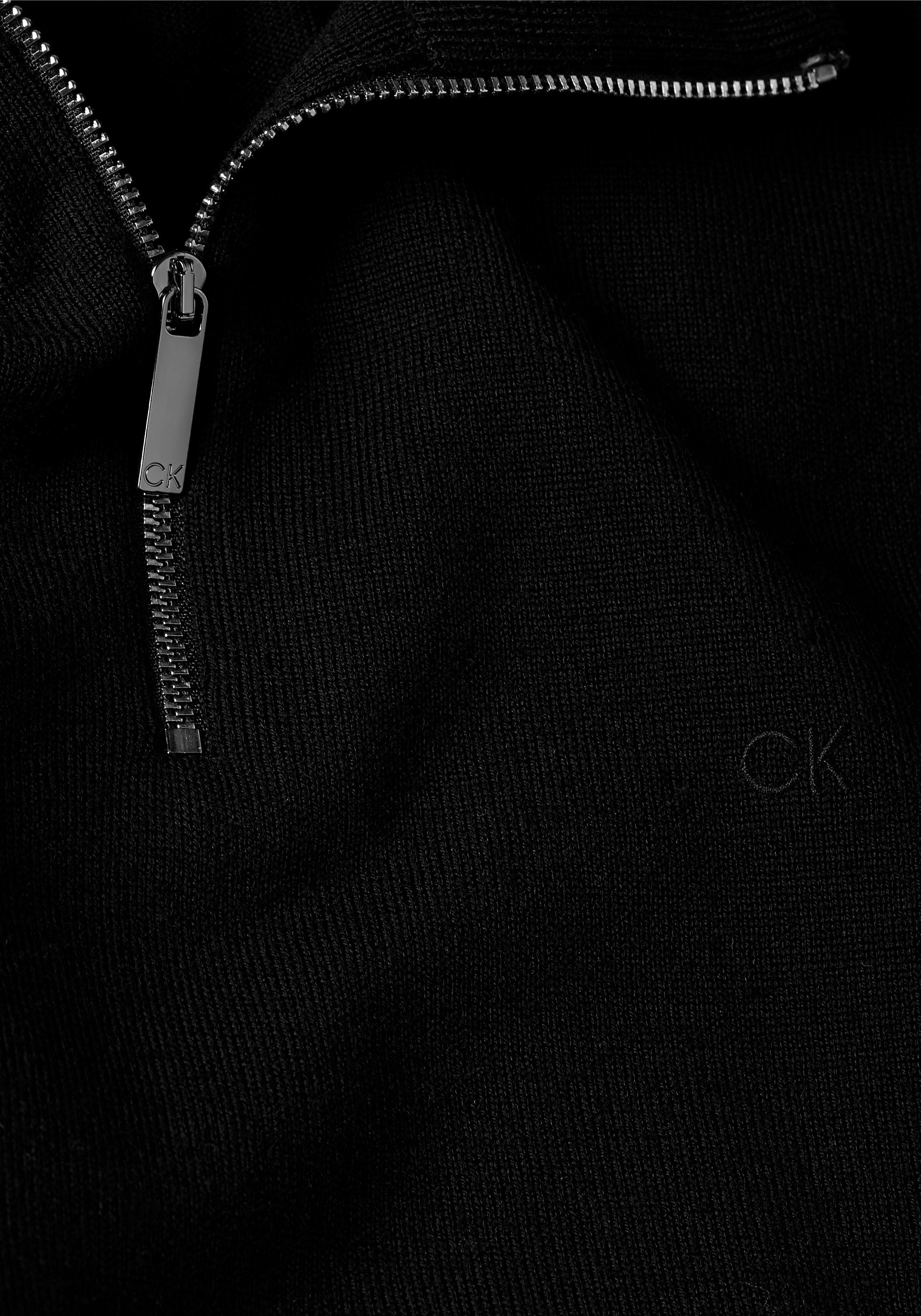 Calvin Klein Big&Tall QUARTER WOOL black BT_SUPERIOR ck ZIP Troyer