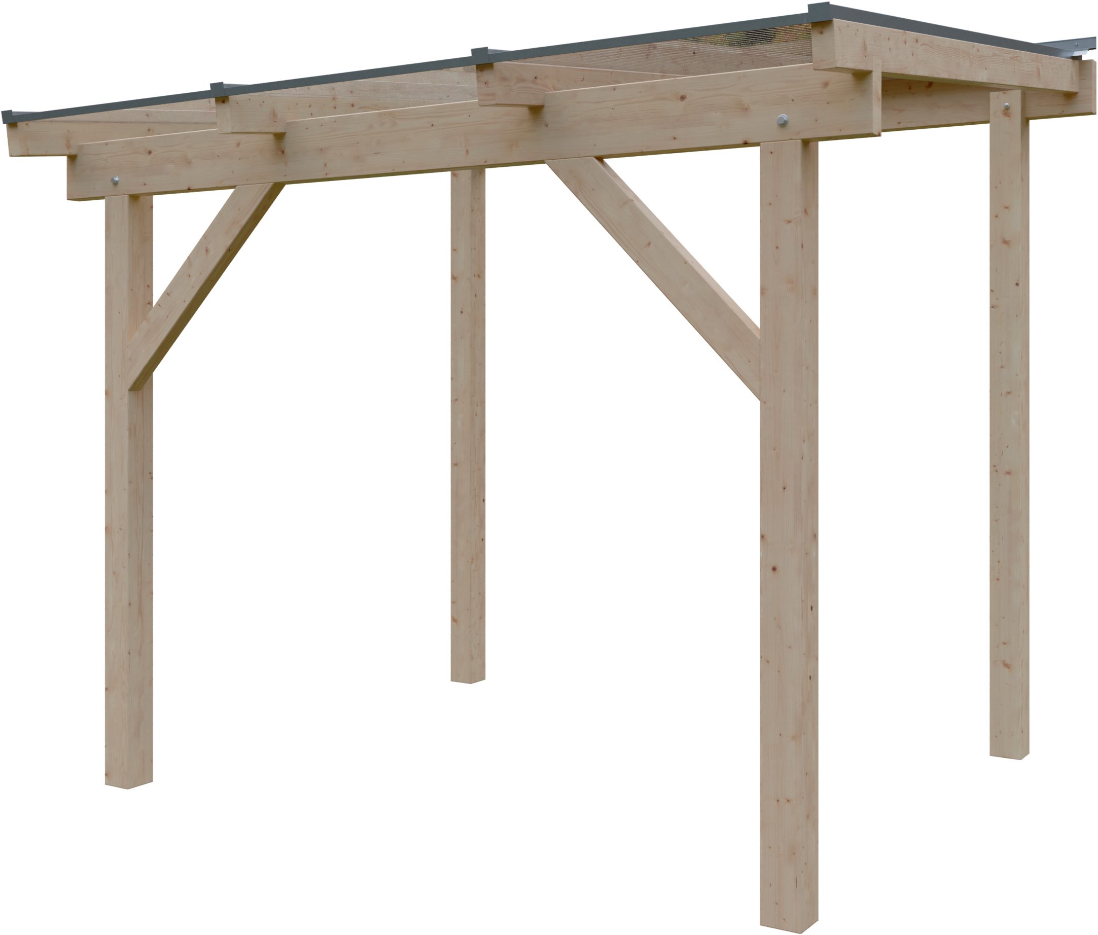 KONIFERA Terrassendach Atlas, BxT: 308,4x250 cm, Bedachung Hohlkammerplatten, Bausatz aus naturbel. Leimholz mit lichtdurchl. Polycarbonat-Pultdach