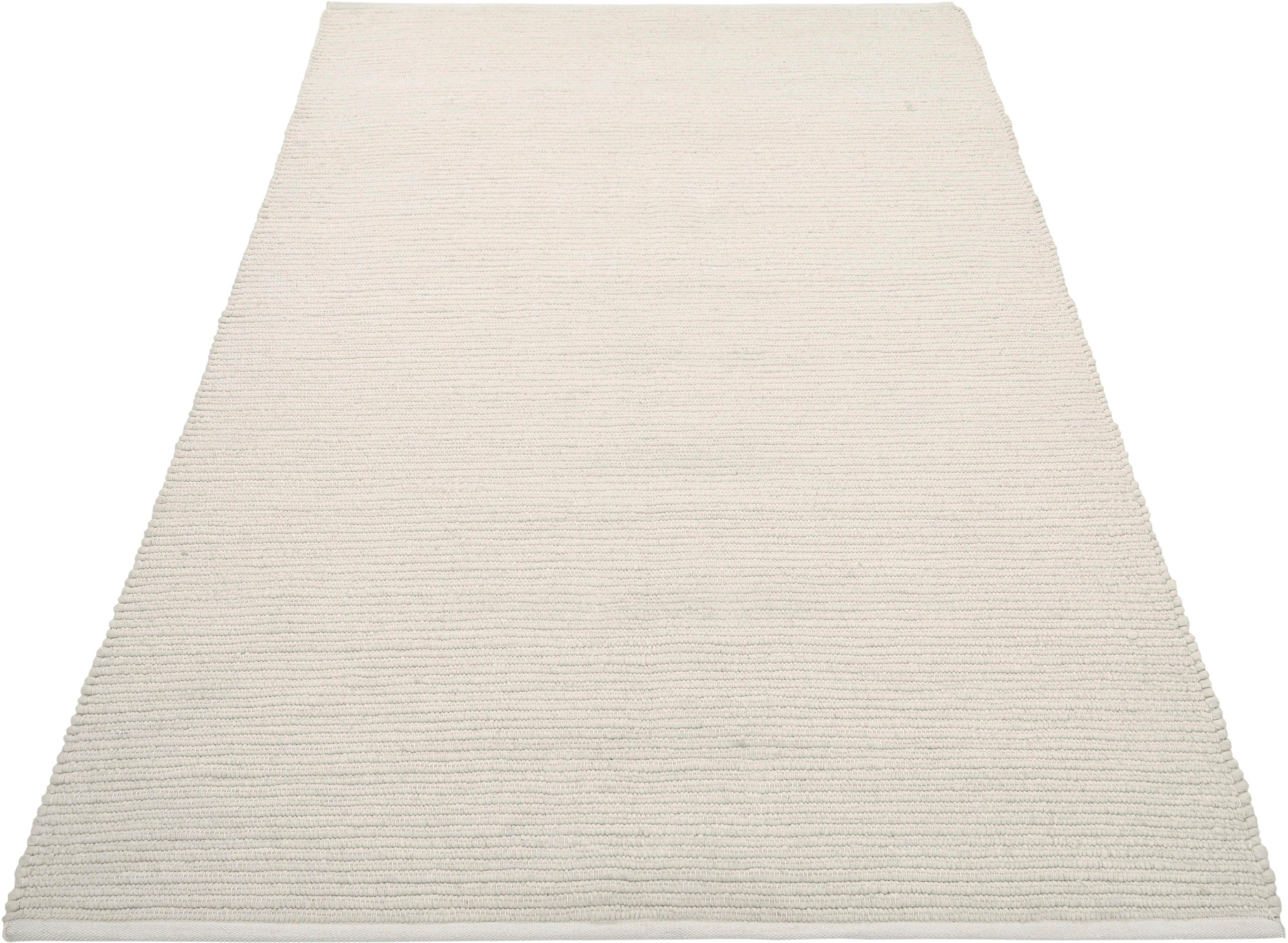 Wollteppich Kreta, andas, rechteckig, Höhe: Handweb 14 mm, Schlafzimmer, Teppich natur für Esszimmer Wohnzimmer, Teppiche