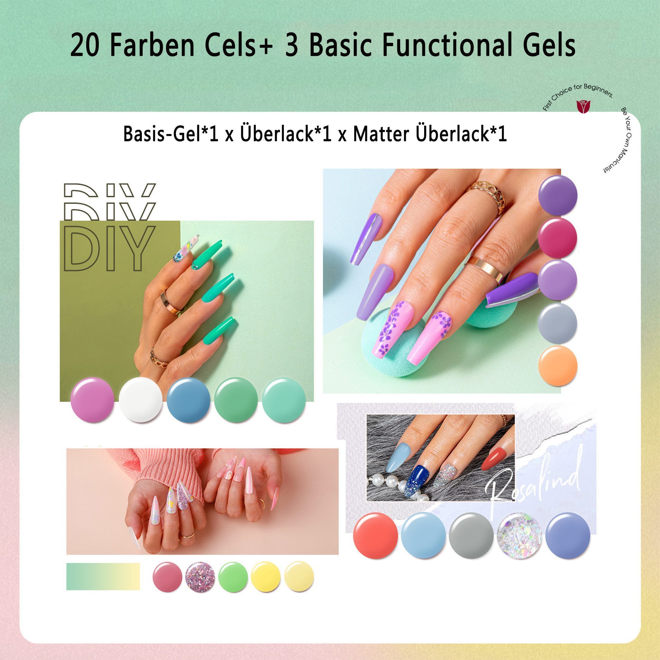 KINSI Nagellack-Set Nagellack,UV Nagellack Set für Anfänger DIY Nailart,23 günstig online kaufen