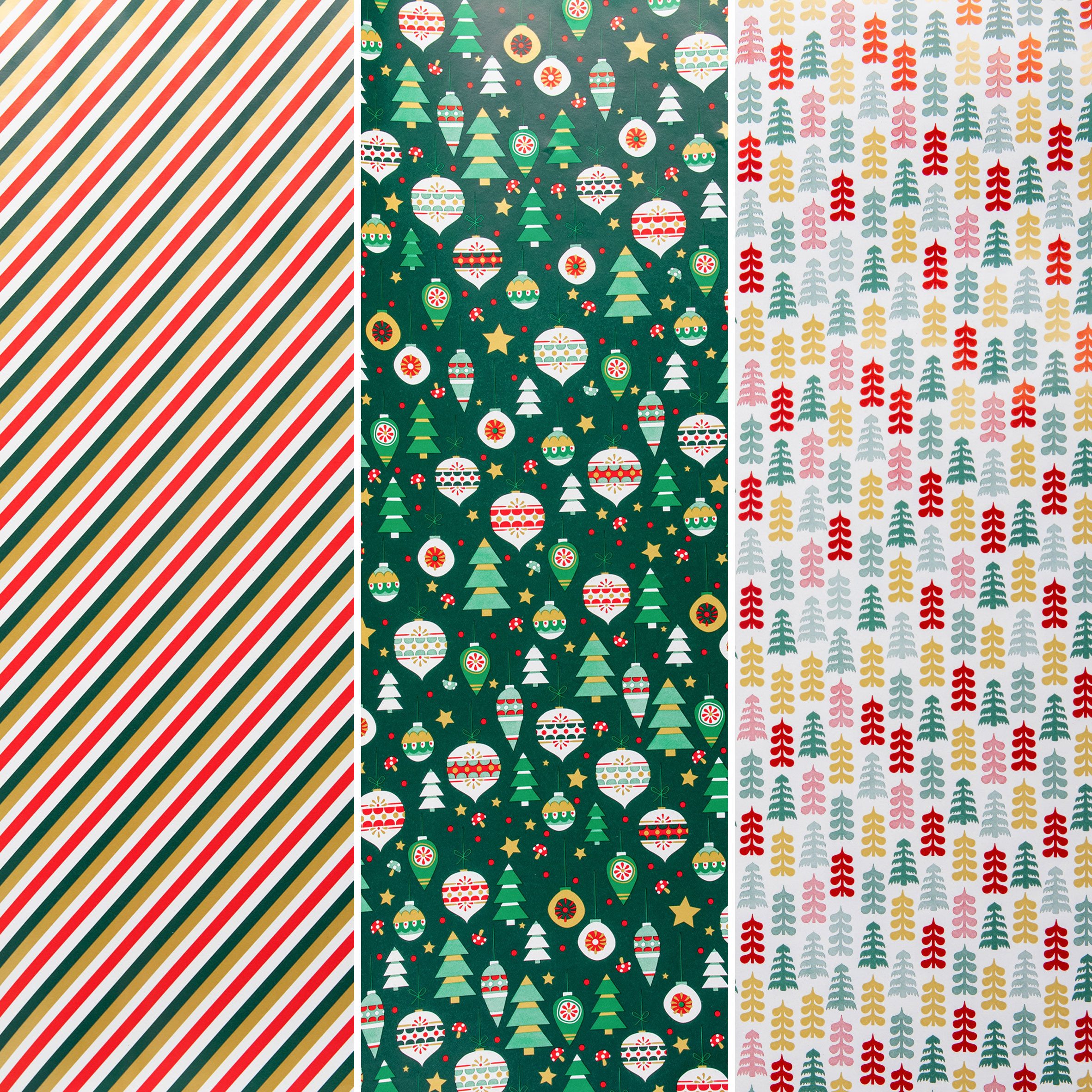 Spetebo Geschenkpapier Weihnachts Geschenkpapier 200 x 70 cm mit festlichen Motiven, Weihnachts-Motive (1St), 5 Rollen – Bild 5 von 5