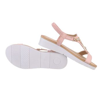 Ital-Design Damen Freizeit Riemchensandalette (86016780) Keilabsatz/Wedge Keilsandaletten in Altrosa