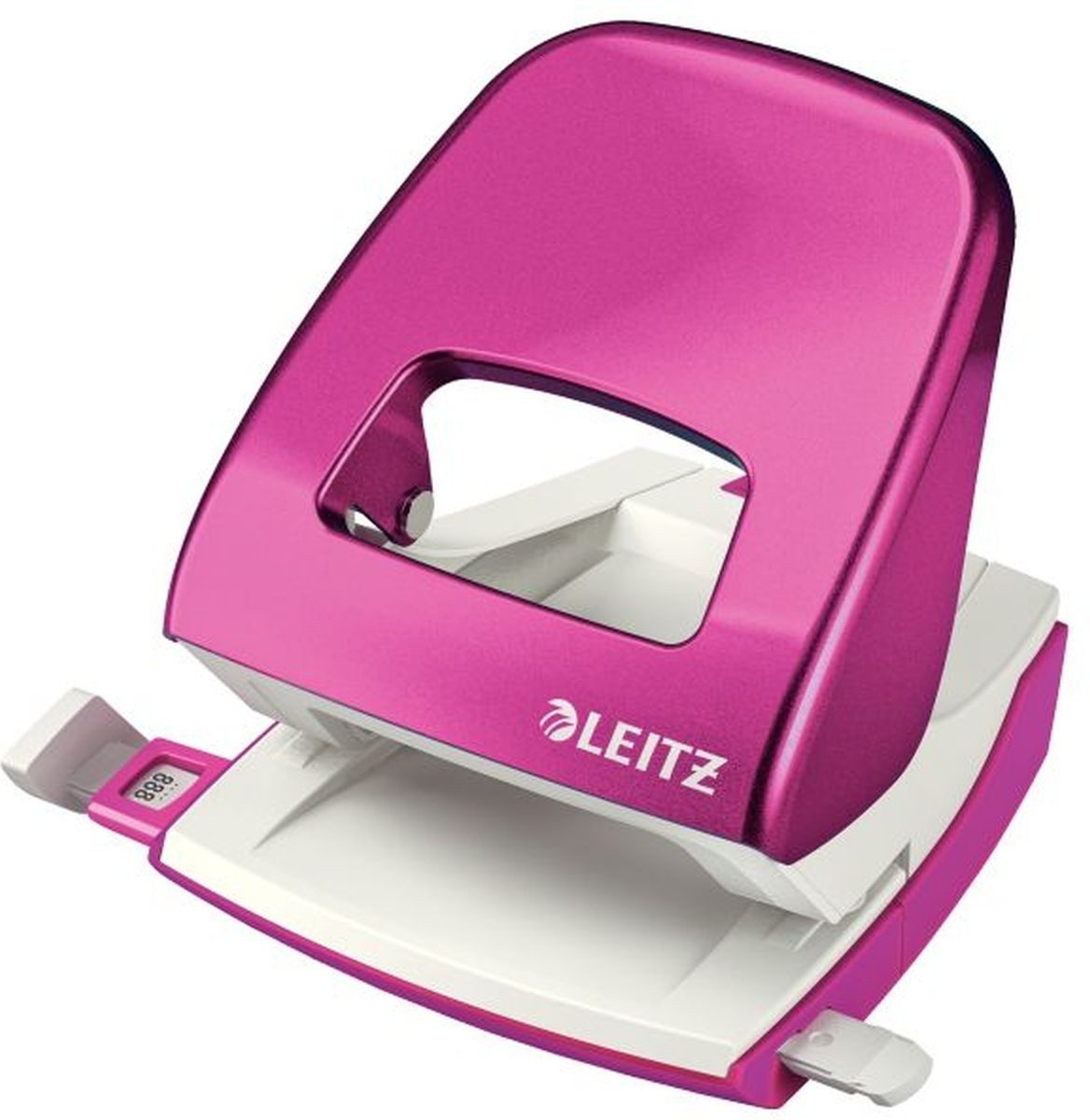 LEITZ Locher Locher 2,5mm mit Anschlagschiene pink metallic in Blisterverpackung