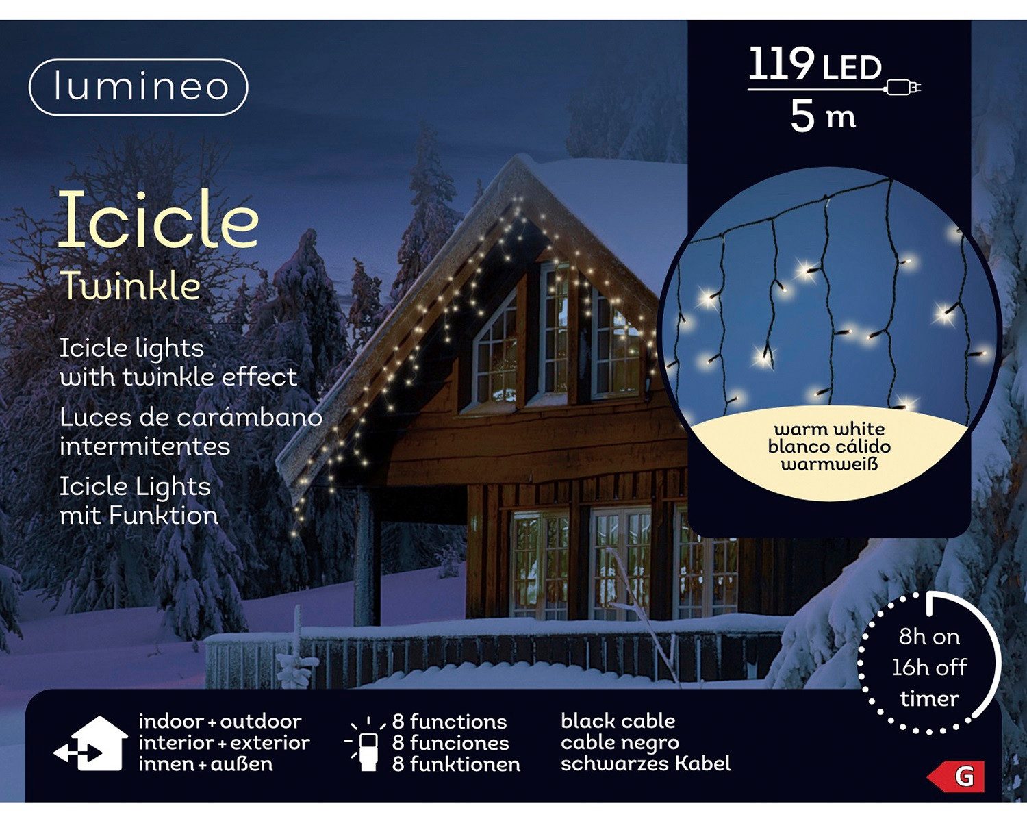 Lumineo LED-Lichterkette Lumineo Lichtervorhang ICICLE TWINKLE 119 LED 5 m günstig online kaufen