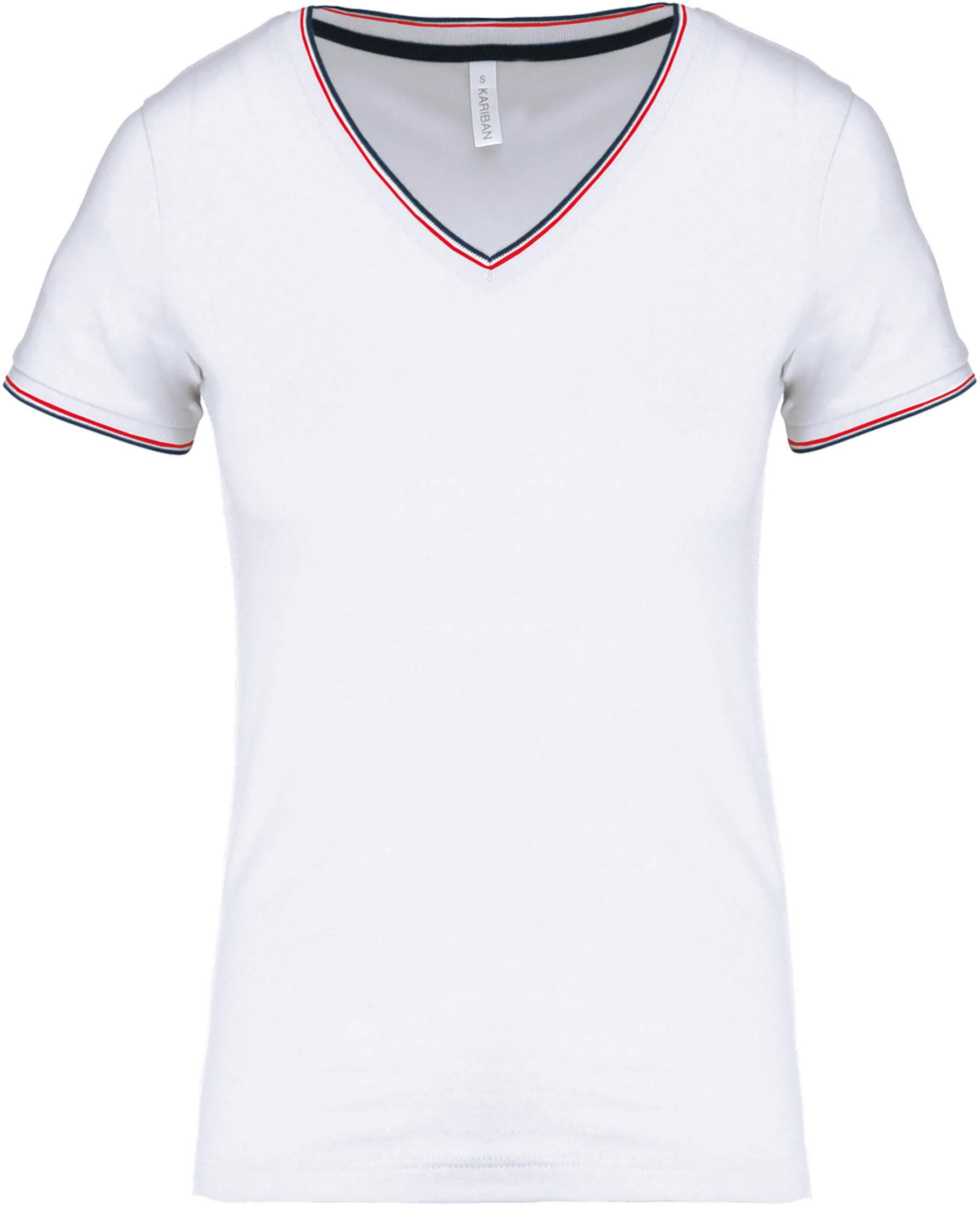 Kariban Rundhalsshirt Damen T-Shirt Ladies piqué knit V-neck T-shirt günstig online kaufen