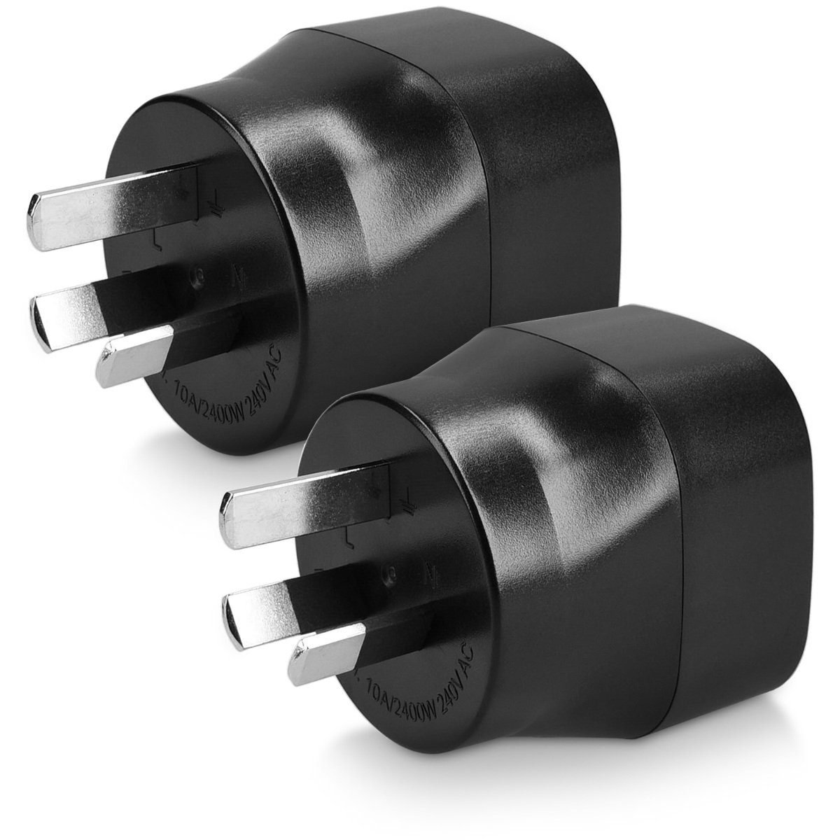 2x Reiseadapter Australien Typ-I - Schuko zu Typ I Steckdose Adapter