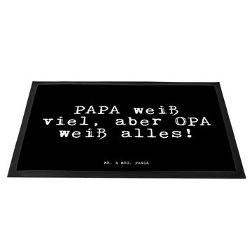 Fußmatte PAPA weiß viel, aber... - Schwarz - Geschenk, Opa, Schmutzfänger, Zit, Mr. & Mrs. Panda, Höhe: 0.6 mm