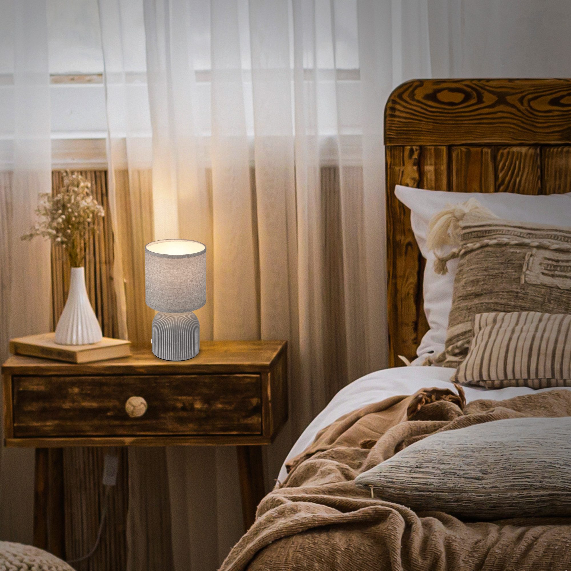 Briloner Leuchten Tischleuchte LED Tischlampe Wohnzimmer Keramik Kommodenlampe E14, ohne Leuchtmittel, Tischlampe max. 10W Schlafzimmer Wohnzimmer Nachttisch – Bild 5 von 5