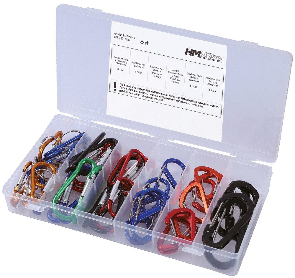 HM Müllner Werkzeuge Karabiner Müllner Karabinerhaken-Sortiment, 45-tlg.BOX-KH45, (1 St)