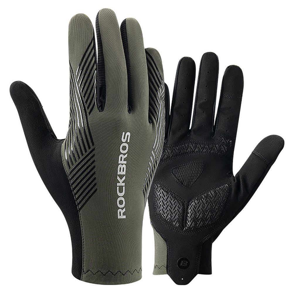 ROCKBROS Fahrradhandschuhe Radhandschuhe Langfingerhandschuhe Sporthandschuhe (Spar-Set, 1-St., L) Touchscreen-tauglich, SBR-Polsterung, Belüftung