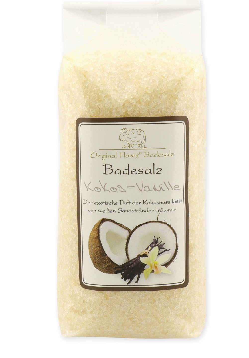 Gerlinde Hofer _ Florex GmbH Badezusatz Kokos-Vanille, 1-tlg., Badesalz Badezusatz mit Bio Schafmilch 1000 g